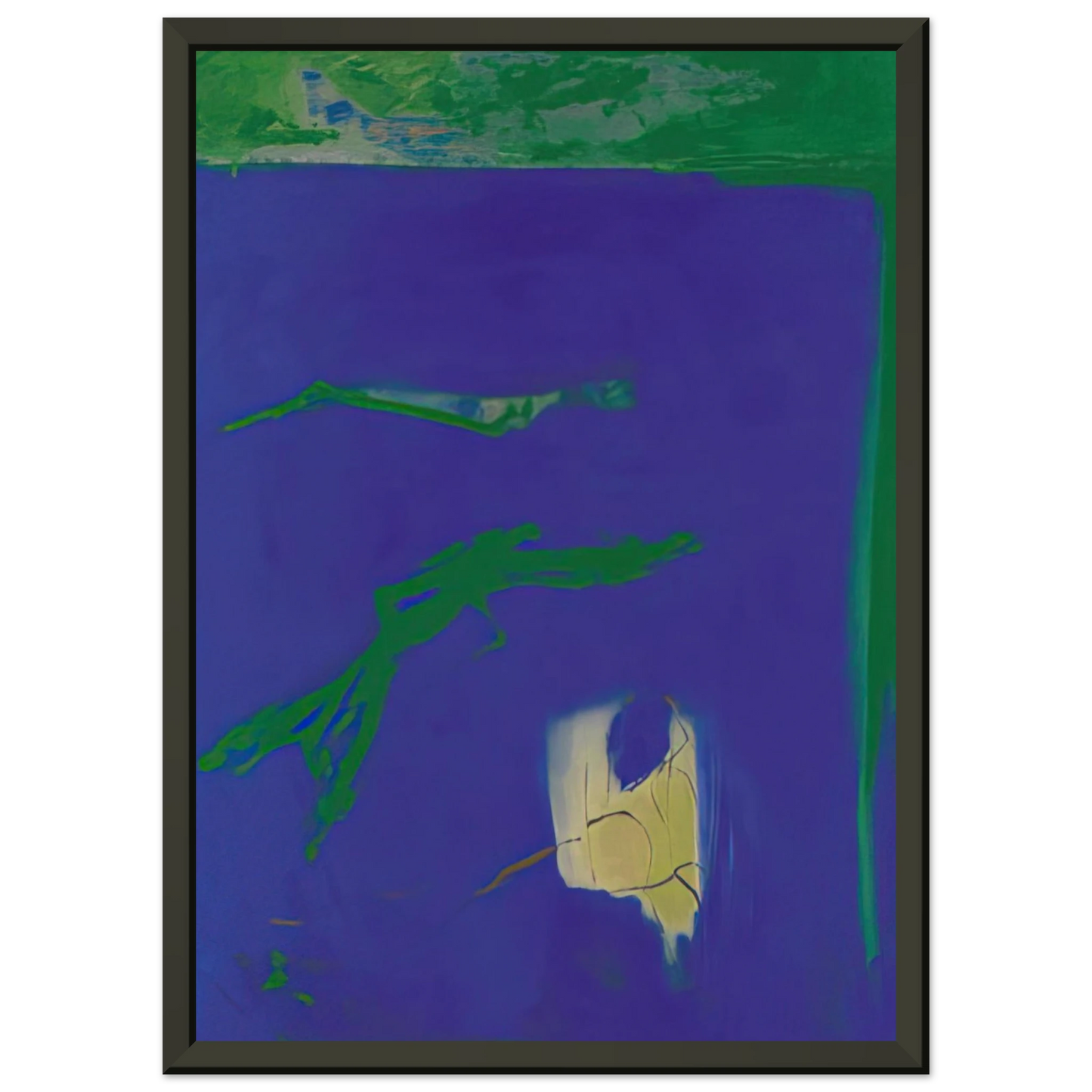 Esteban Vicente AZUL 1994 Framed Art Print - Aluminum Frame - 70x100 cm / 28x40 inches