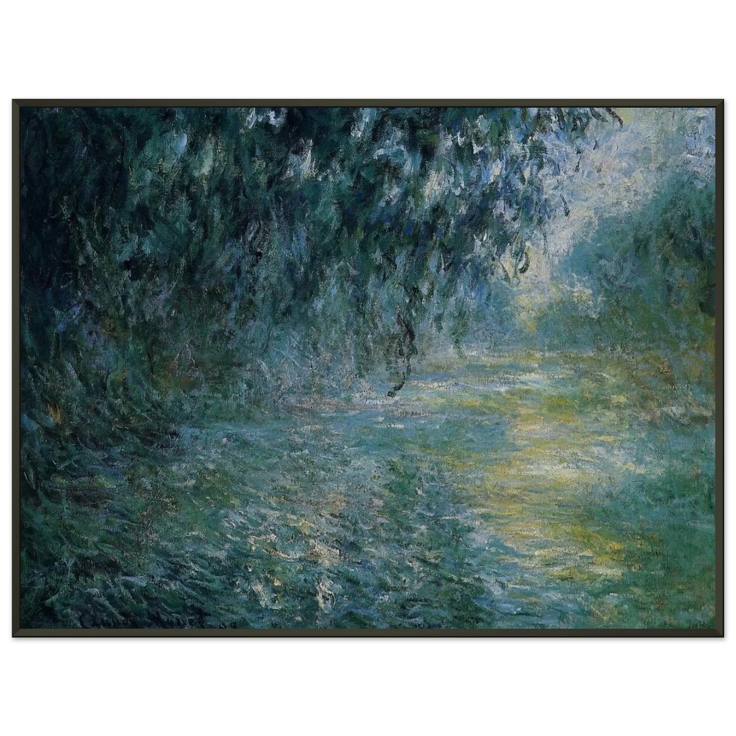 claude monet  Morning on the Seine in the Rain Framed Art Print  - Aluminum Frame - 60x80 cm / 24x32 inches