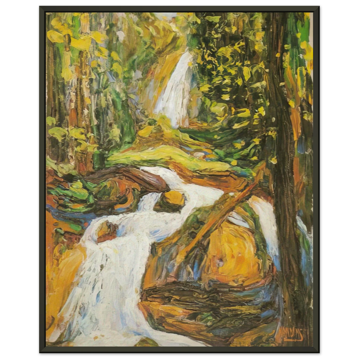 Wassily Kandinsky  KOCHEL WATERFALL I Framed Art Print  - Aluminum Frame - 40x50 cm / 16x20 inches