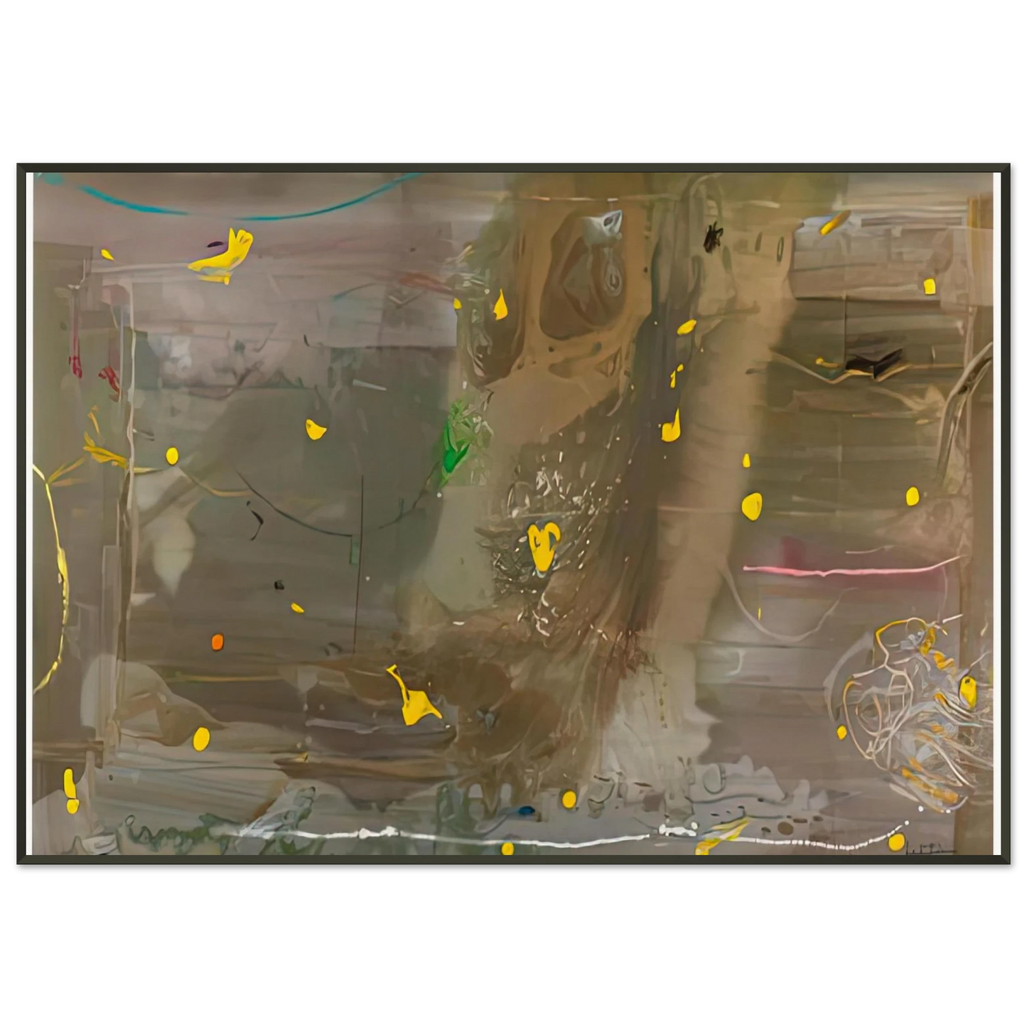 Helen Frankenthaler  Halleys Comet 1985 Framed Art Print  - Aluminum Frame - 21x29.7 cm / 8x12"