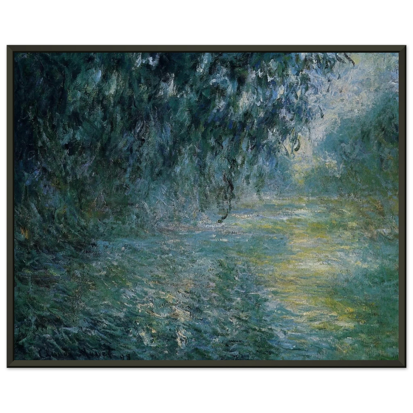 claude monet  Morning on the Seine in the Rain Framed Art Print  - Aluminum Frame - 70x100 cm / 28x40 inches