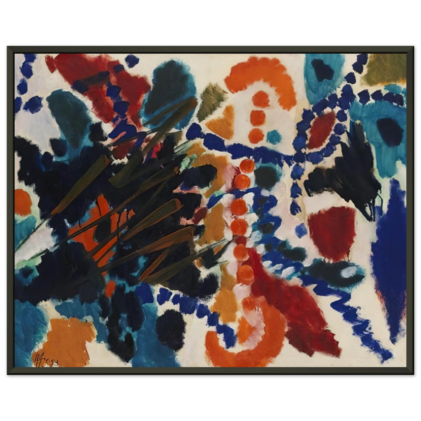 Ernst Wilhelm Nay Von Goldfarben und Blau 1953 Framed Art Print - Aluminum Frame - 40x50 cm / 16x20 inches