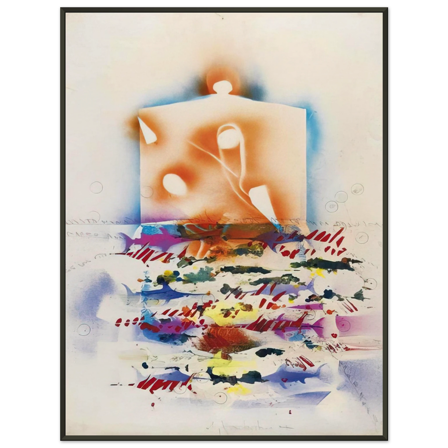 Alighiero Boetti PESCI SPADA 1988 Framed Art Print - Aluminum Frame - 70x100 cm / 28x40 inches
