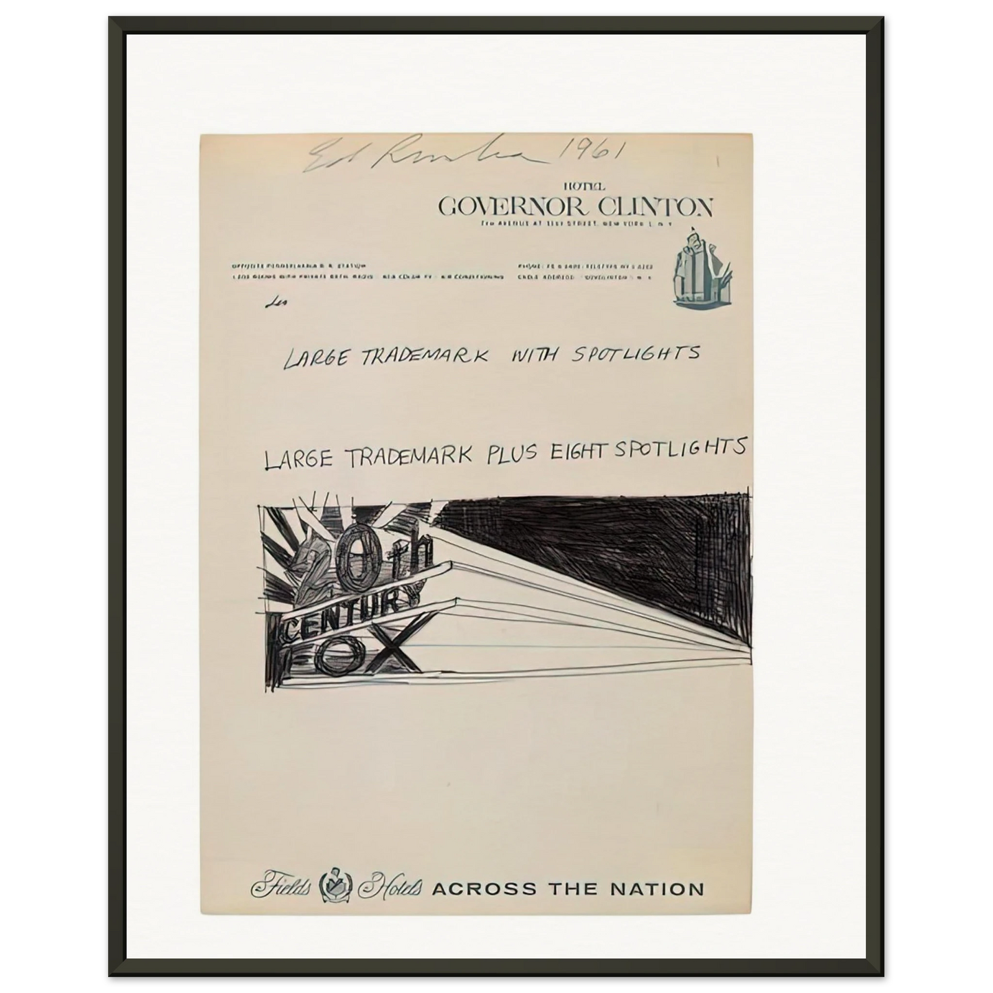 Edward Ruscha TRADEMARCK SKETCH 1961 Framed Art Print - Aluminum Frame - 40x50 cm / 16x20 inches