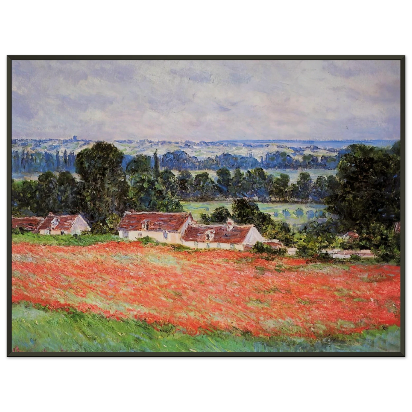claude monet  Poppy Field at Giverny Framed Art Print  - Aluminum Frame - 40x50 cm / 16x20 inches