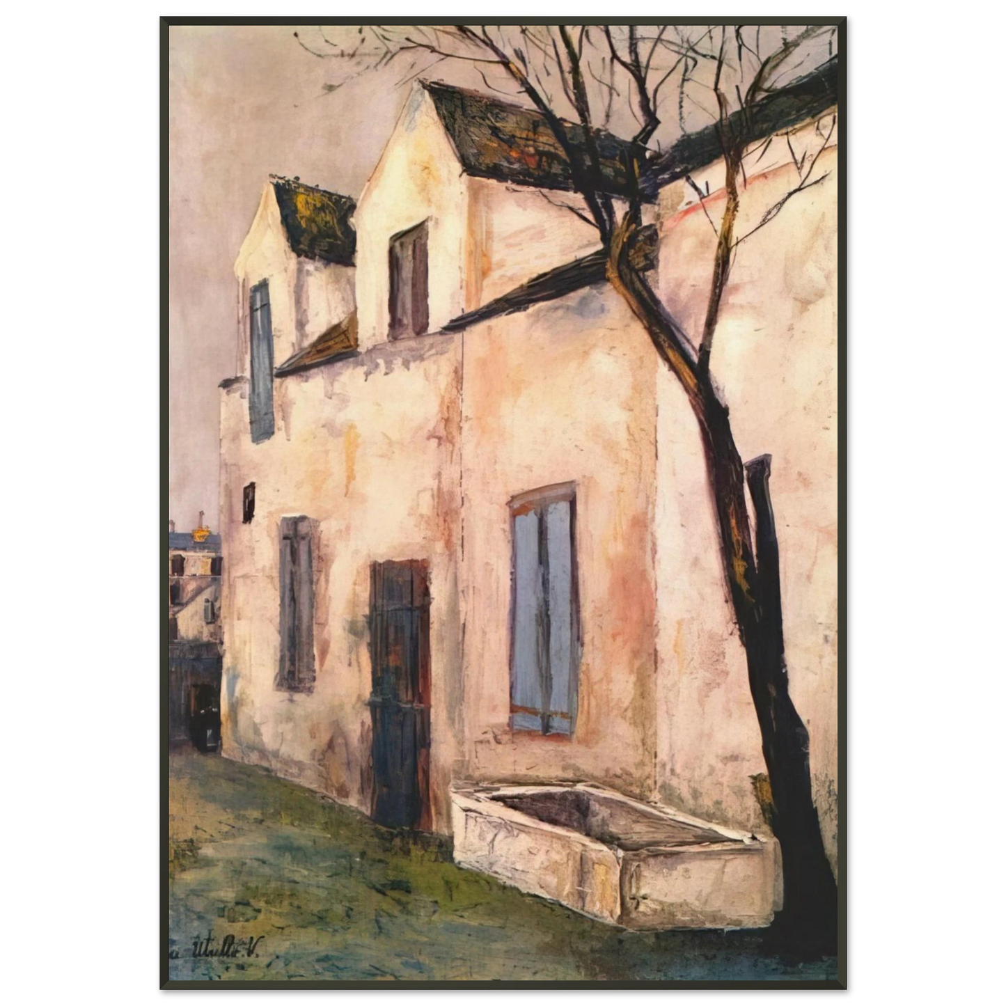 Maurice Utrillo THE DEBRAY FARM Framed Art Print - Aluminum Frame - 21x29.7 cm / 8x12"