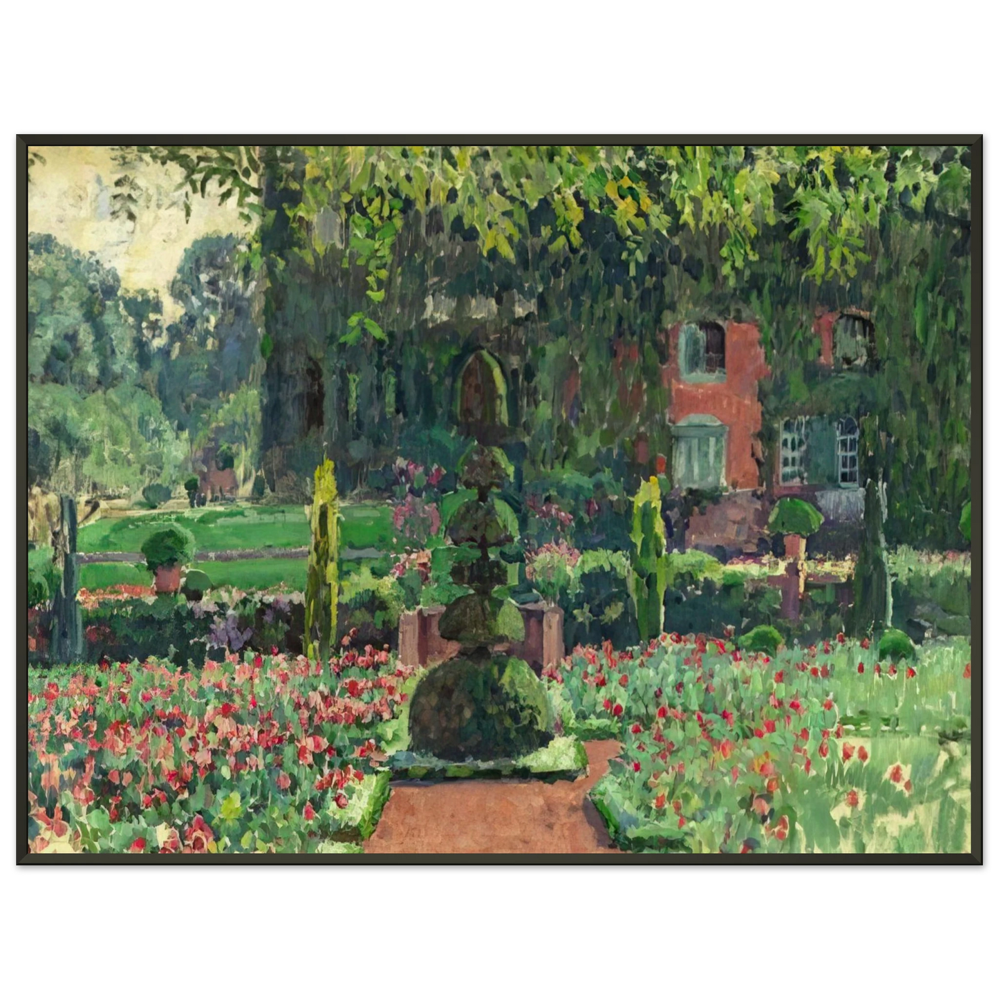 Theo van Rysselberghe GARDEN IN SUMMER 1924 Framed Art Print - Aluminum Frame - 60x80 cm / 24x32 inches