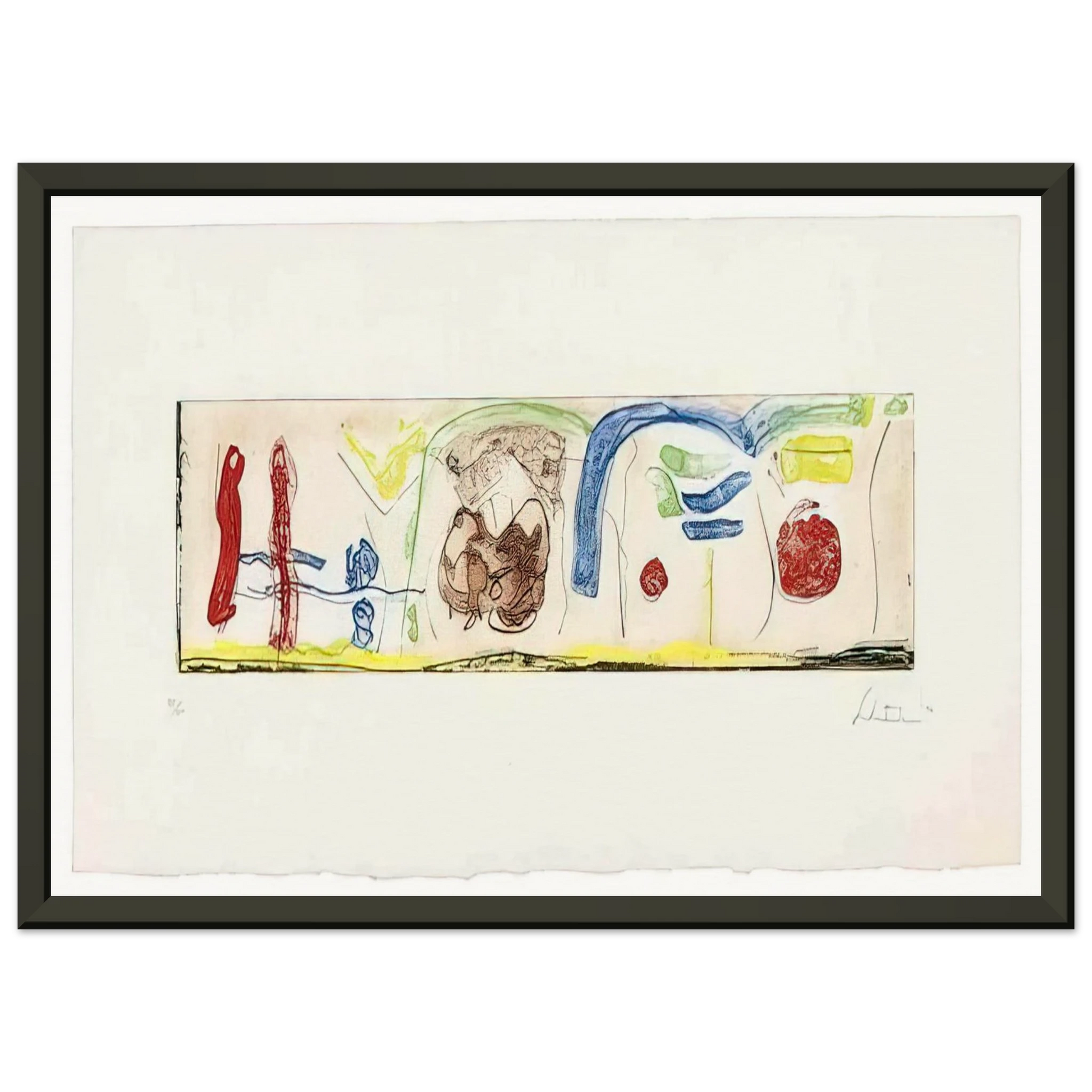 Helen Frankenthaler  Bridges  1996 Framed Art Print  - Aluminum Frame - 40x50 cm / 16x20 inches