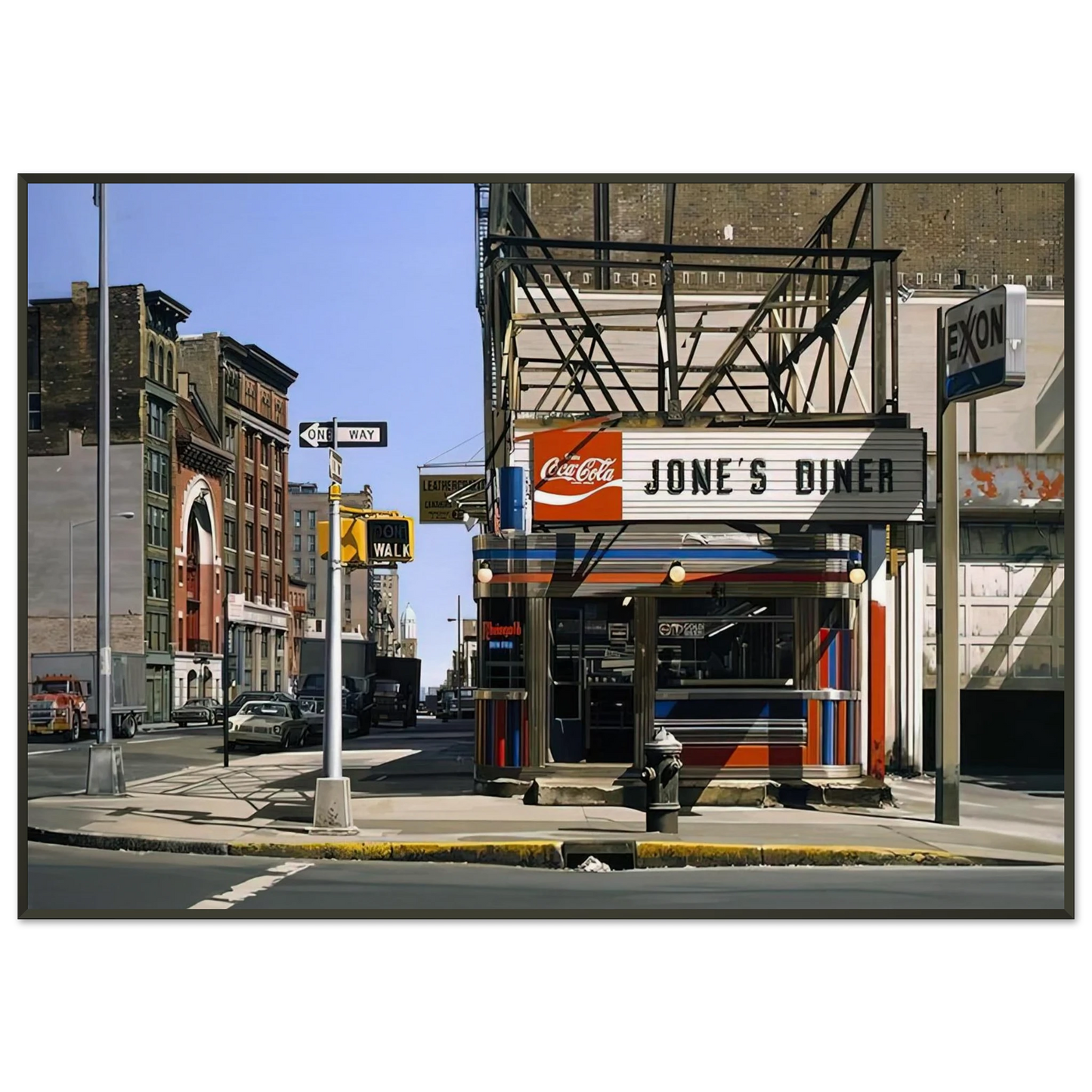Richard Estes JONES DINER 1979 Framed Art Print - Aluminum Frame - 21x29.7 cm / 8x12"