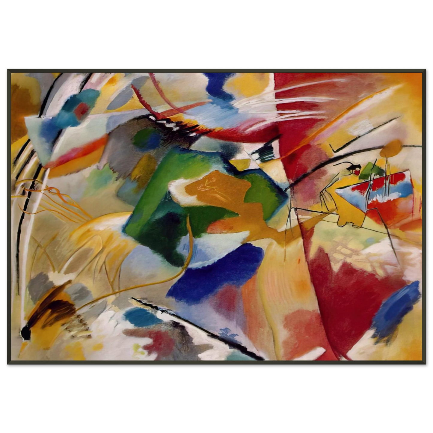 Wassily Kandinsky PAINTING WITH GREEN CENTER 1913 Framed Art Print - Aluminum Frame - 21x29.7 cm / 8x12"