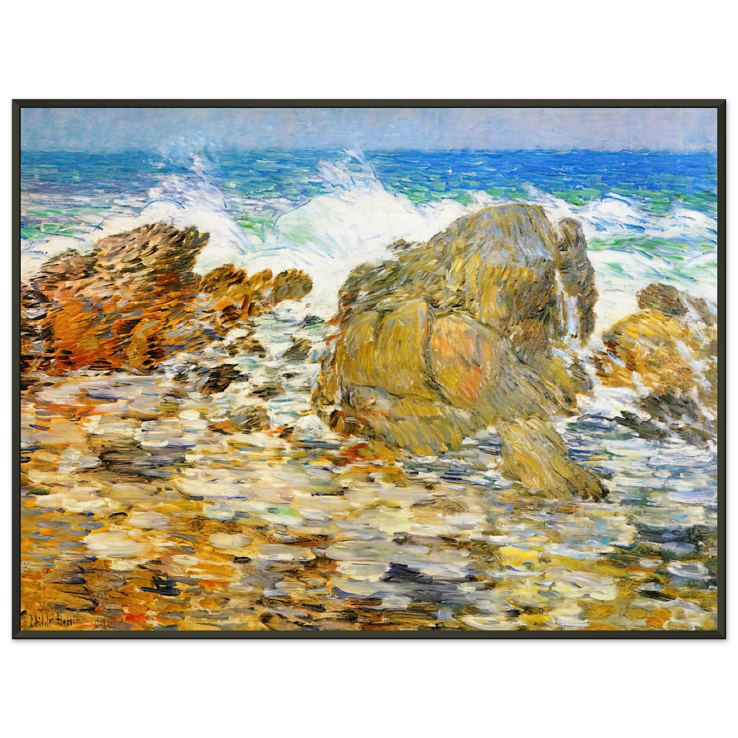 Childe Hassam Surf Appledore Framed Art Print - Aluminum Frame - 60x80 cm / 24x32 inches