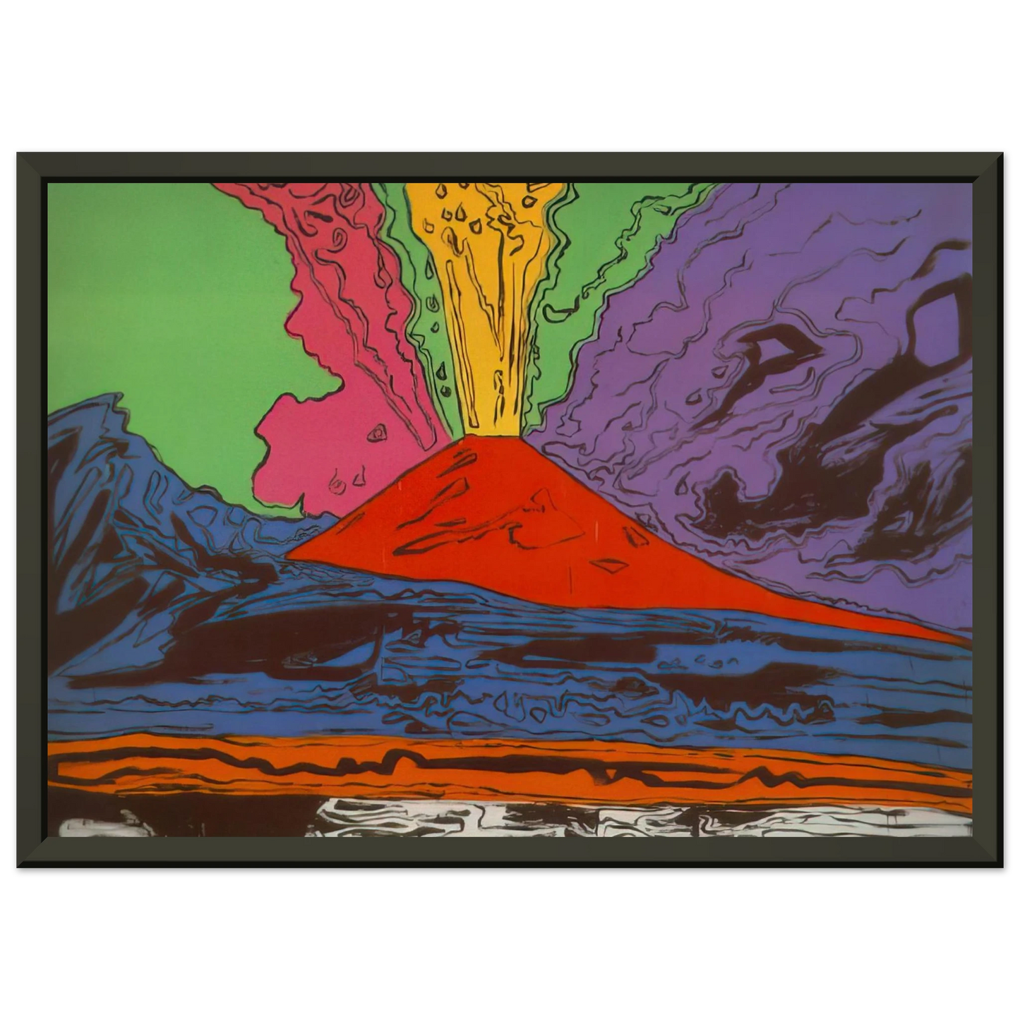 Andy Warhol Vesuvius Framed Art Print - Aluminum Frame - 40x50 cm / 16x20 inches