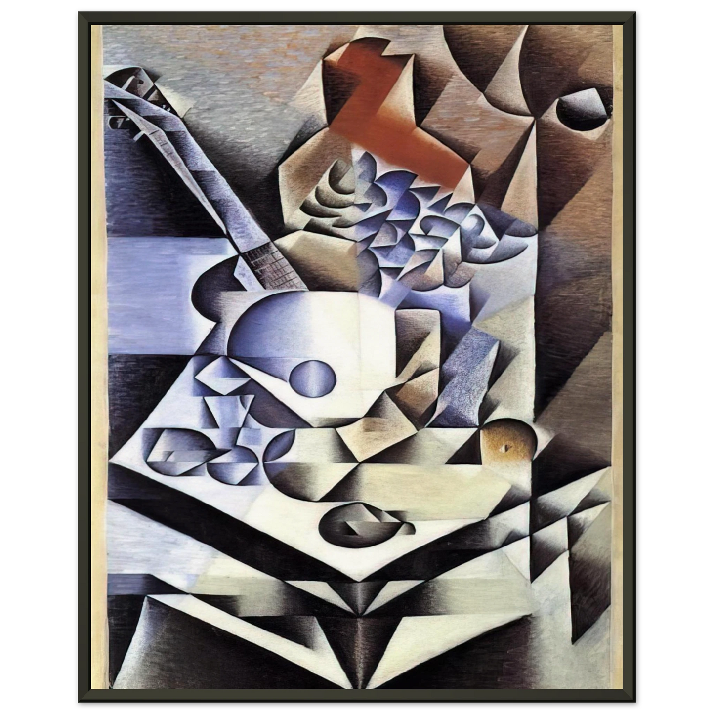 Juan Gris  STILL LIFE WITH FLOWERS 1912 Framed Art Print  - Aluminum Frame - 70x100 cm / 28x40 inches