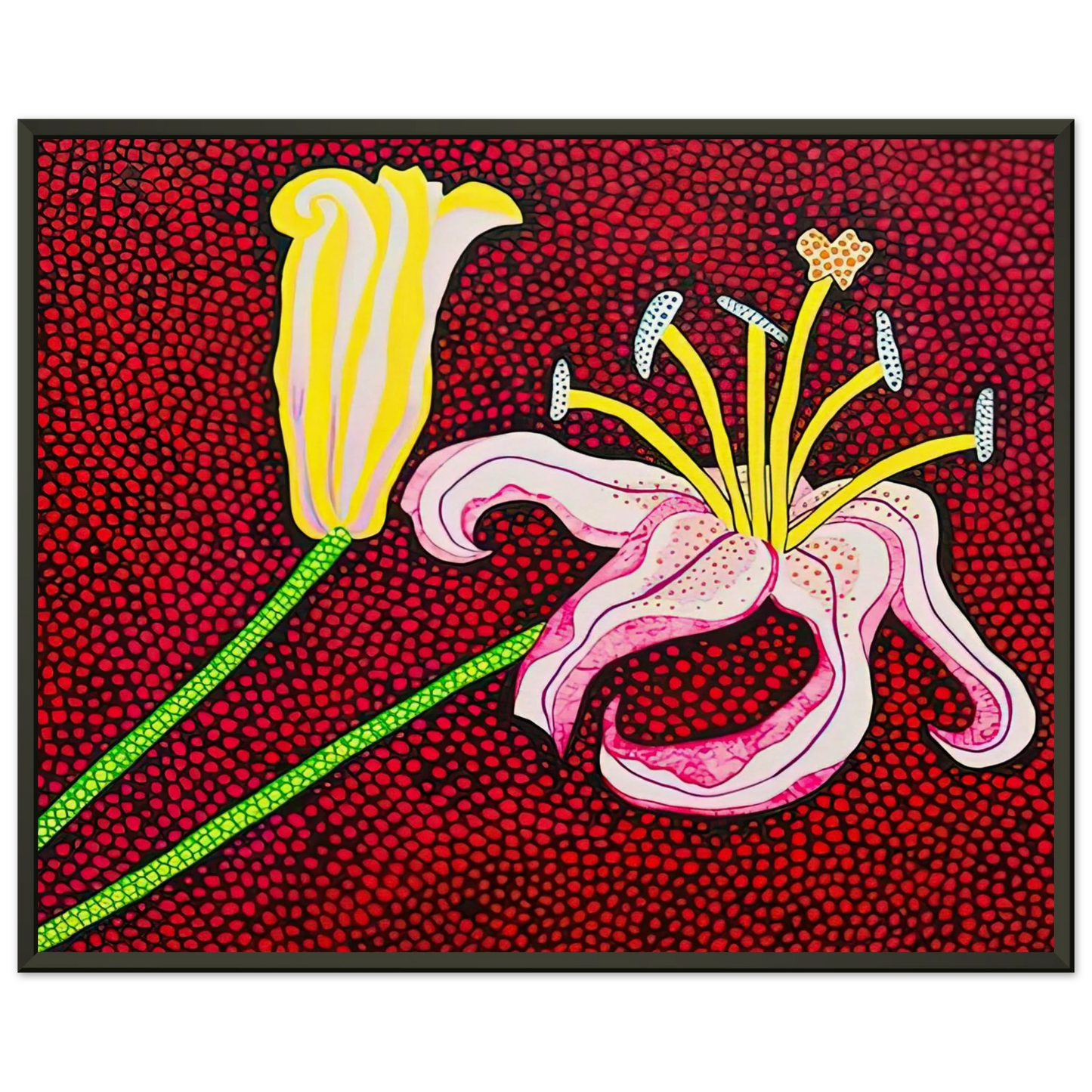 Yayoi Kusama READY TO BLOSSOM IN THE MORNING 1989 Framed Art Print - Aluminum Frame - 60x80 cm / 24x32 inches