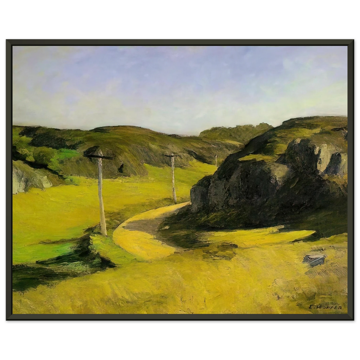 Edward Hopper Road in Maine Framed Art Print - Aluminum Frame - 60x80 cm / 24x32 inches