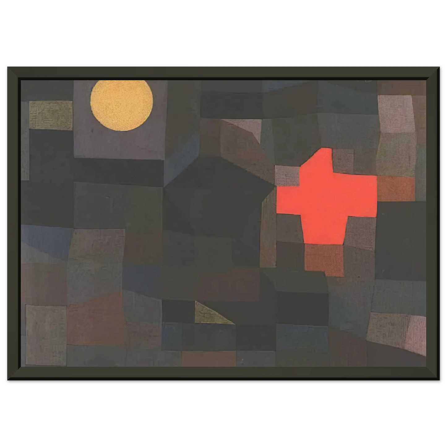 Paul Klee FIRE FULL MOON 1933 Framed Art Print - Aluminum Frame - 40x50 cm / 16x20 inches