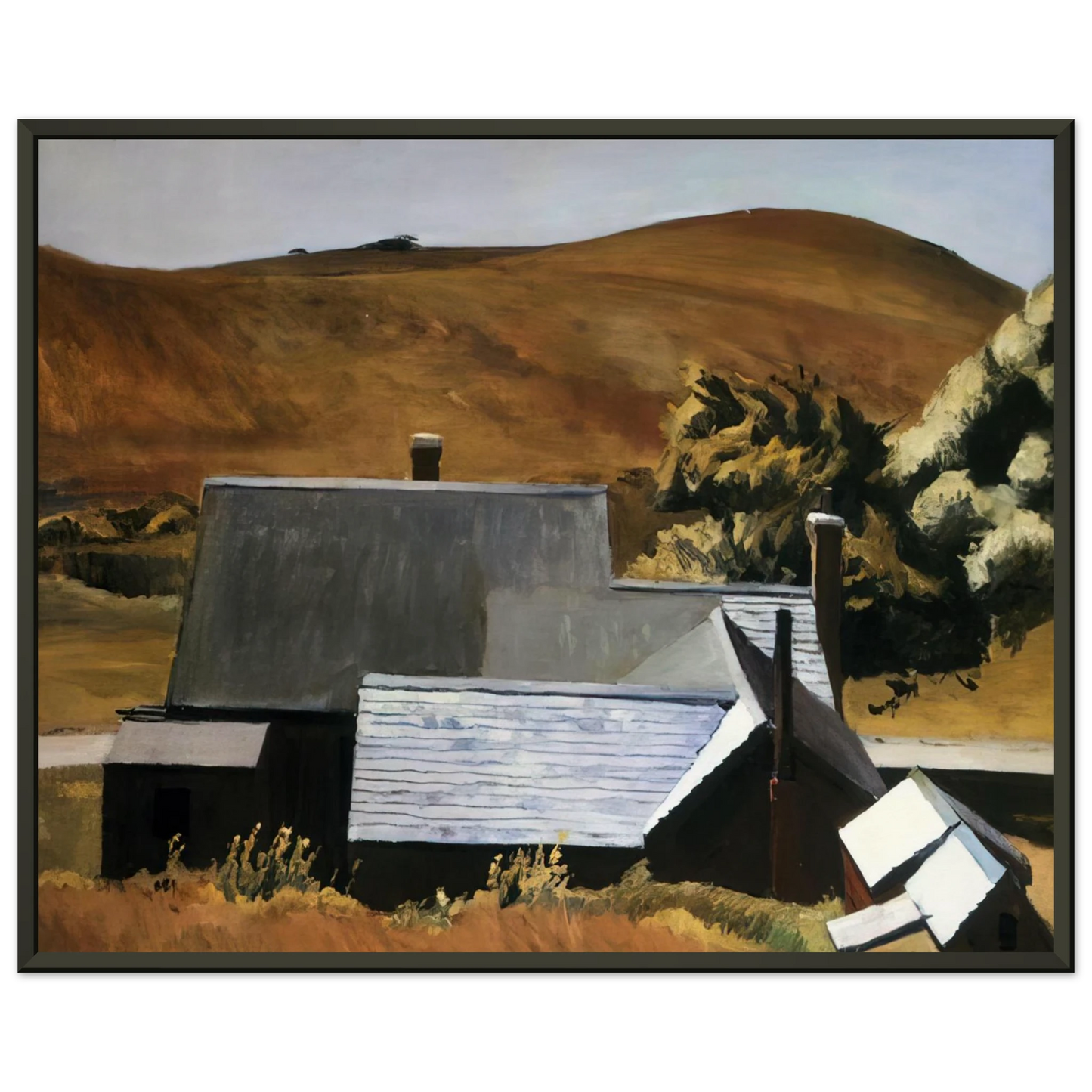 Edward Hopper Burly Cobb s House South Truro Framed Art Print - Aluminum Frame - 70x100 cm / 28x40 inches