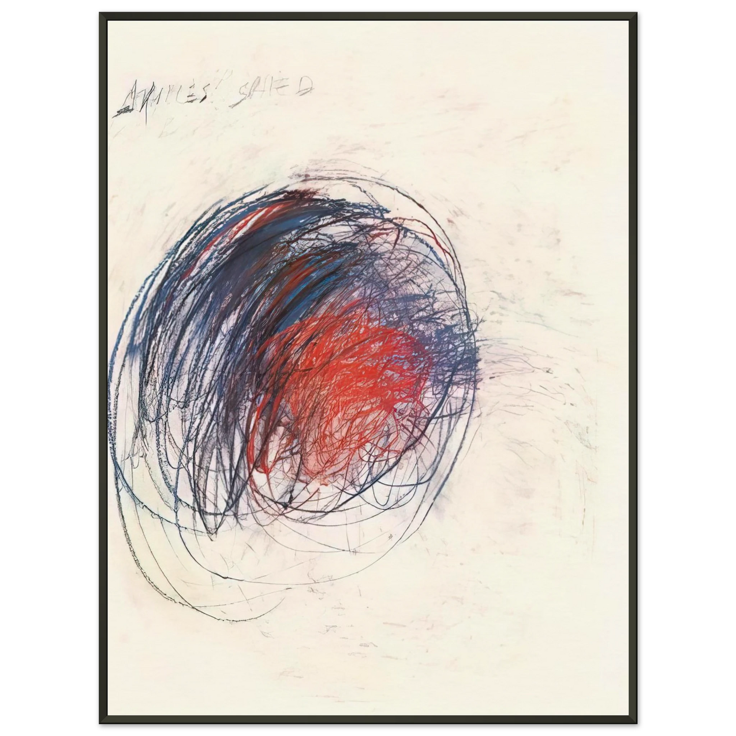 Cy Twombly Fifty Days at Iliam Shield of Achilles Framed Art Print - Aluminum Frame - 40x50 cm / 16x20 inches