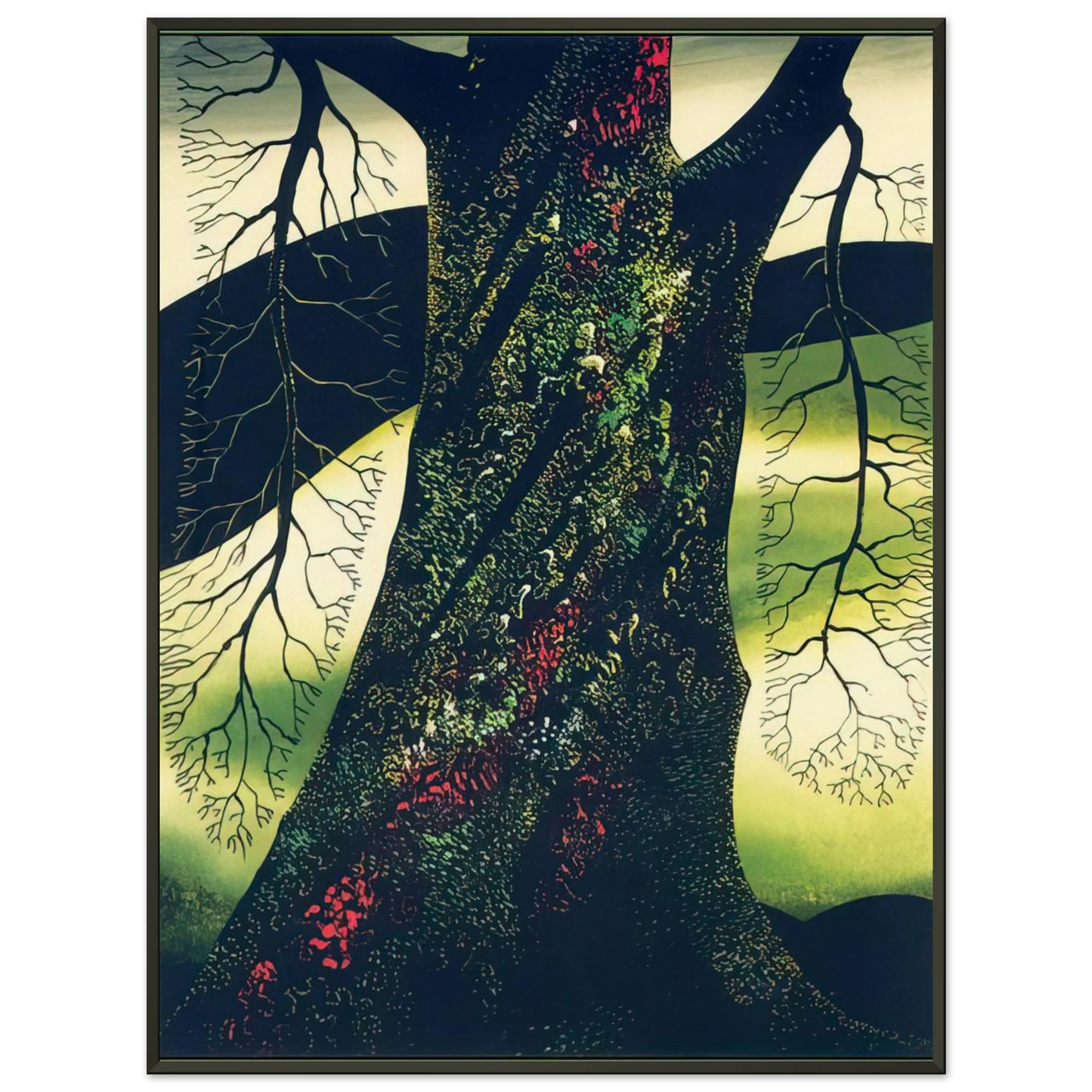 Eyvind Earle  Oak Tree Framed Art Print  - Aluminum Frame - 40x50 cm / 16x20 inches