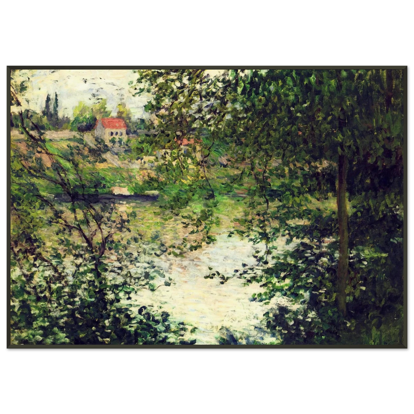claude monet  Ile de La Grande Jatte Through the Trees Framed Art Print  - Aluminum Frame - 21x29.7 cm / 8x12"