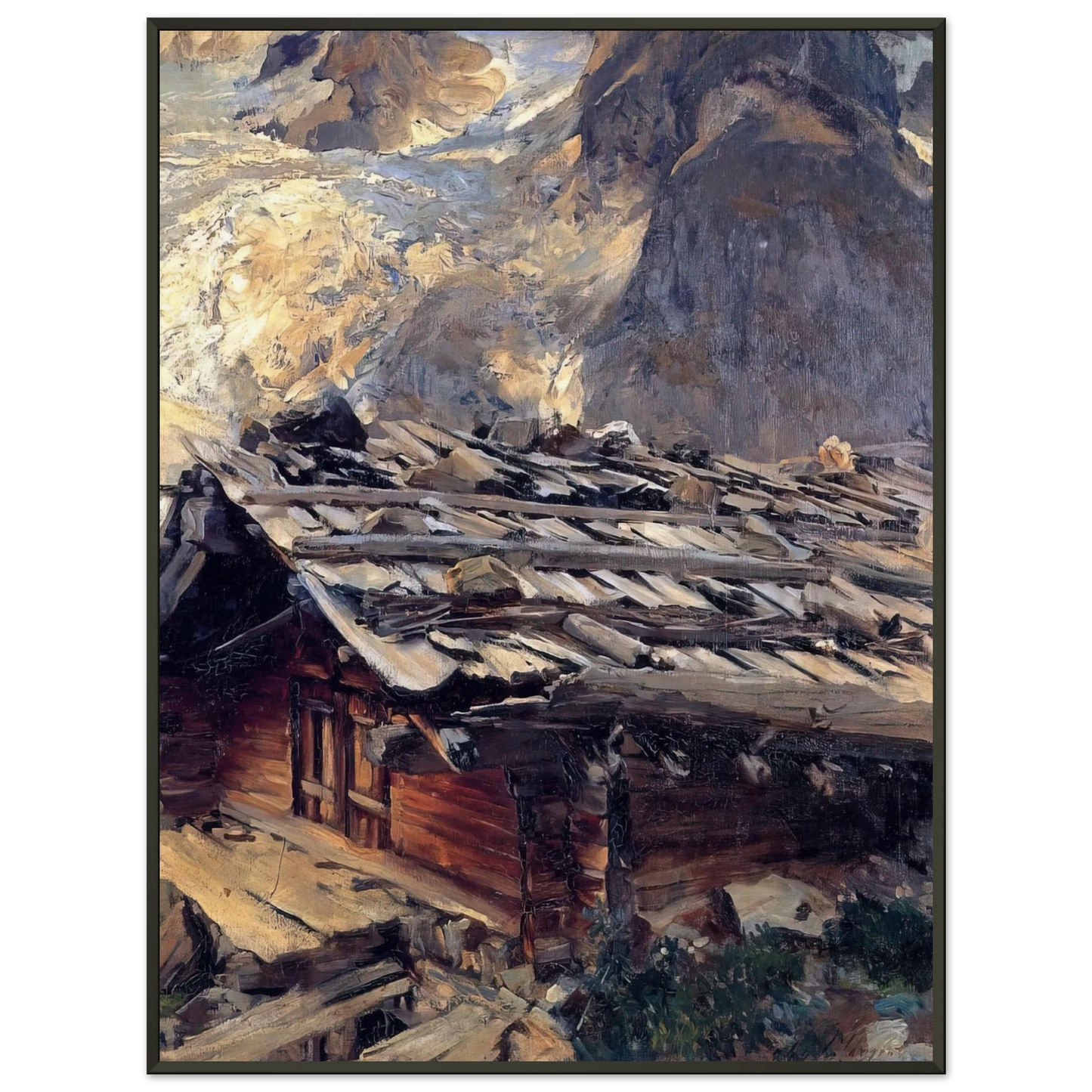 John Singer Sargent Brenva Glacier Framed Art Print - Aluminum Frame - 40x50 cm / 16x20 inches