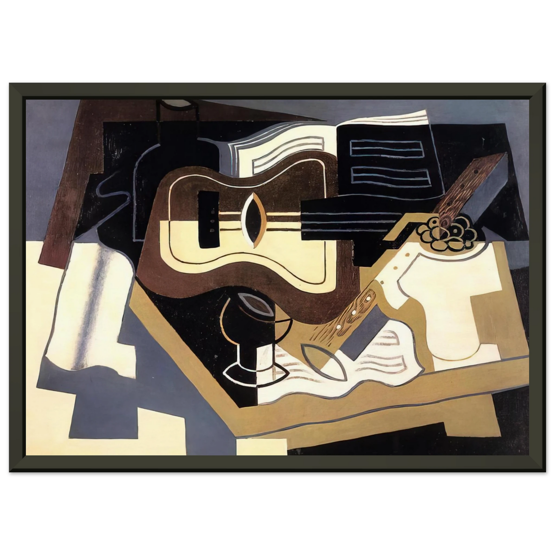 Juan Gris  GUITAR AND CLARINET 1920 Framed Art Print  - Aluminum Frame - 70x100 cm / 28x40 inches