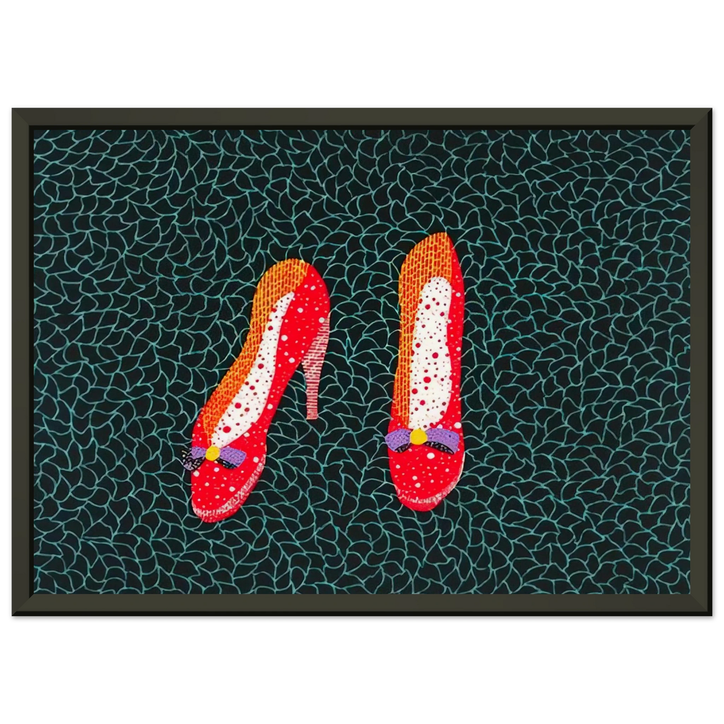 Yayoi Kusama SHOES 1985 Framed Art Print - Aluminum Frame - 40x50 cm / 16x20 inches
