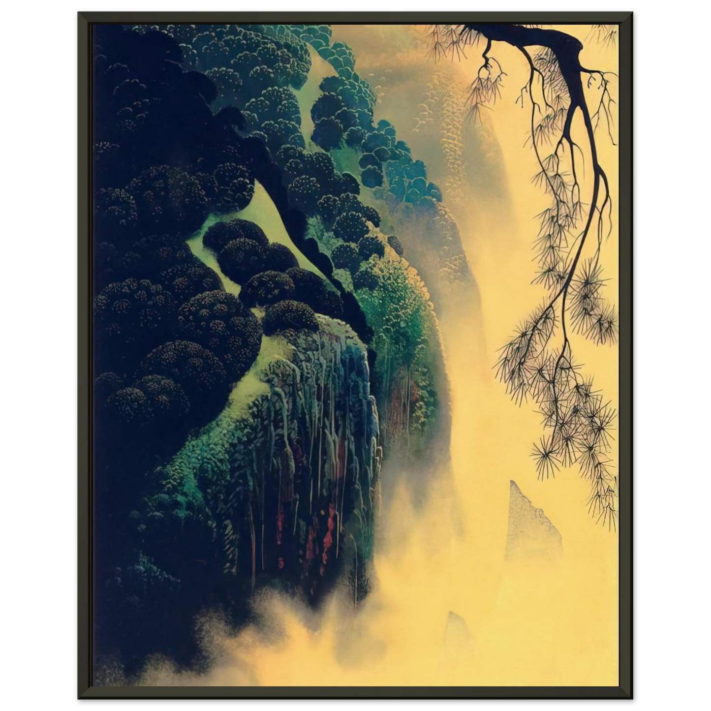 Eyvind Earle Jeweled Coast Framed Art Print - Aluminum Frame - 40x50 cm / 16x20 inches