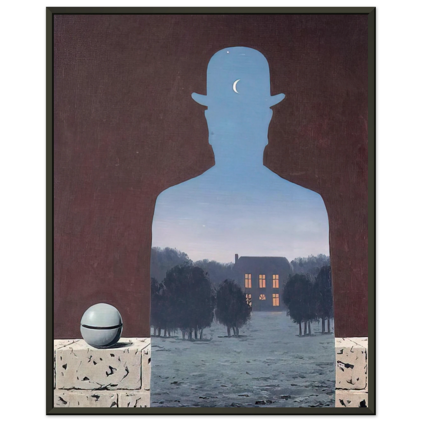 Rene Magritte THE HAPPY DONOR 1966 Framed Art Print - Aluminum Frame - 70x100 cm / 28x40 inches