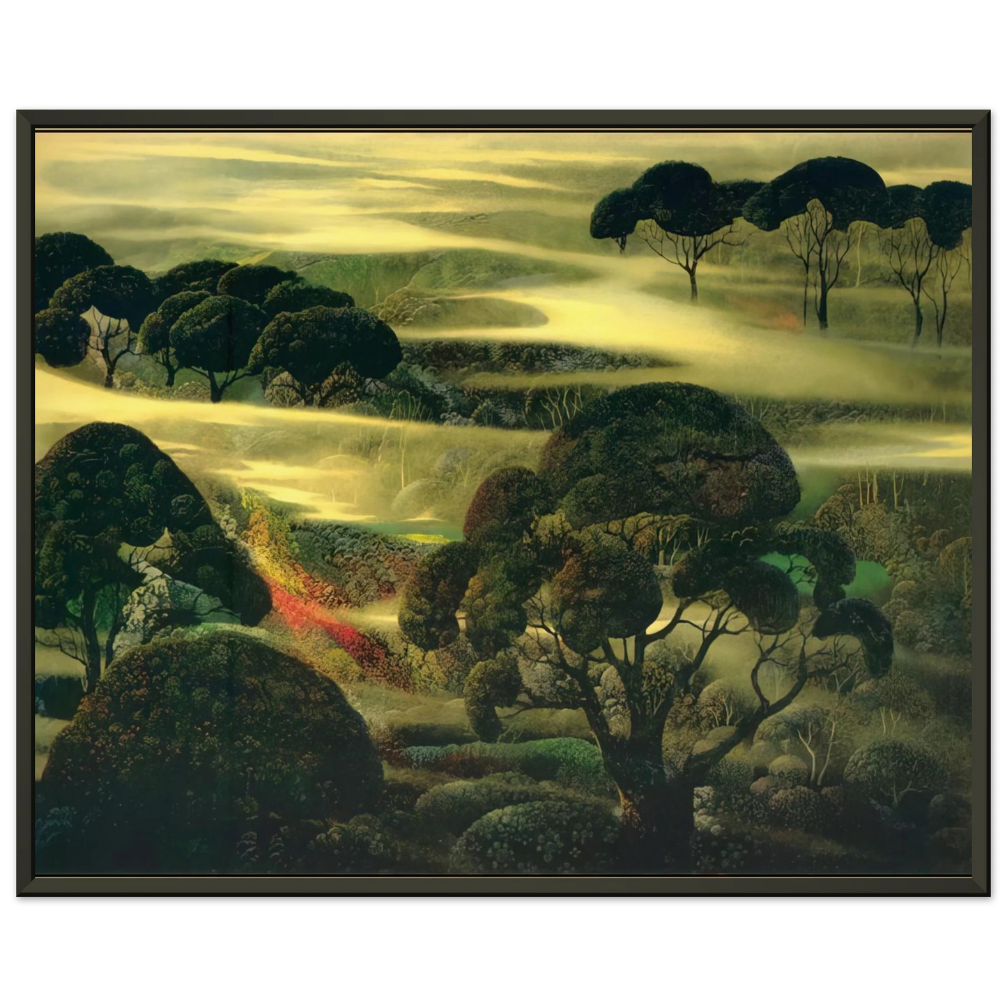 Eyvind Earle  Forest in Fog Framed Art Print  - Aluminum Frame - 60x80 cm / 24x32 inches