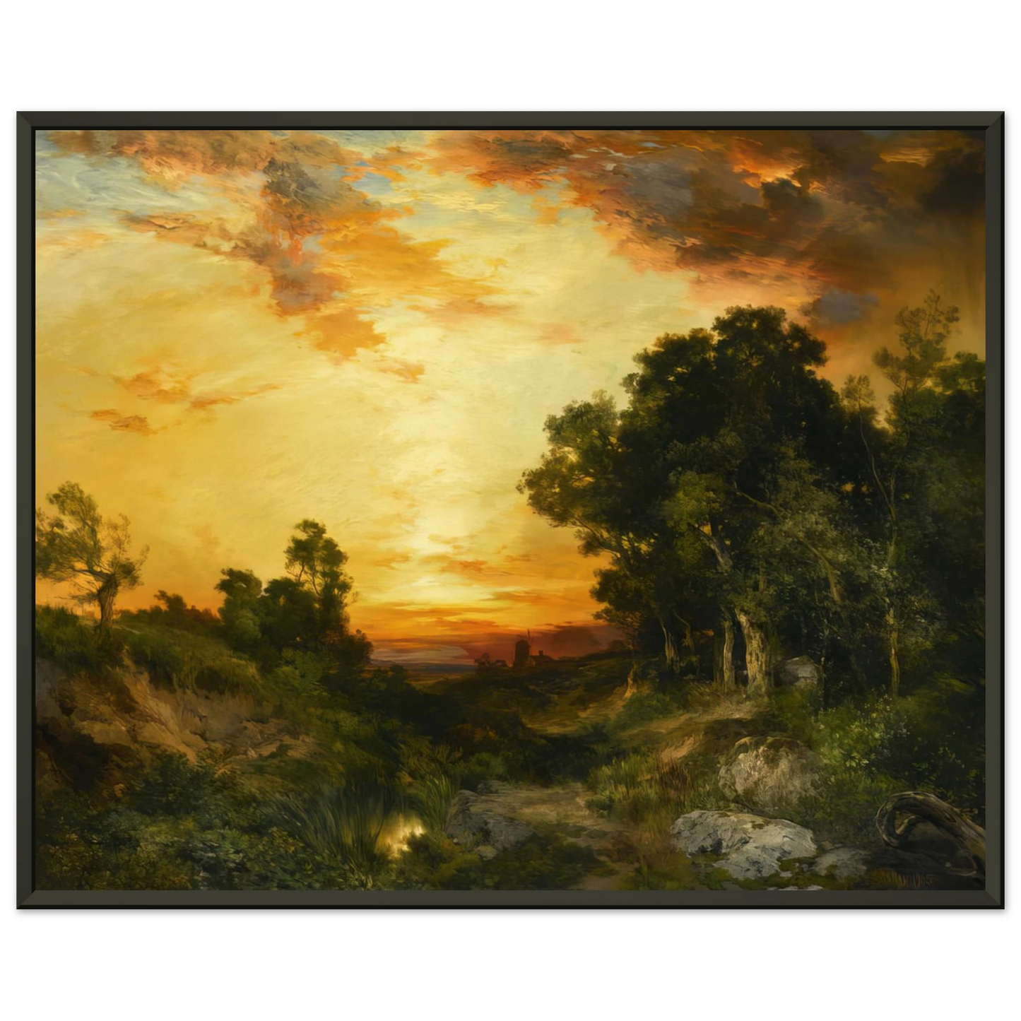 Thomas Moran Sunset Amagansett Framed Art Print - Aluminum Frame - 40x50 cm / 16x20 inches