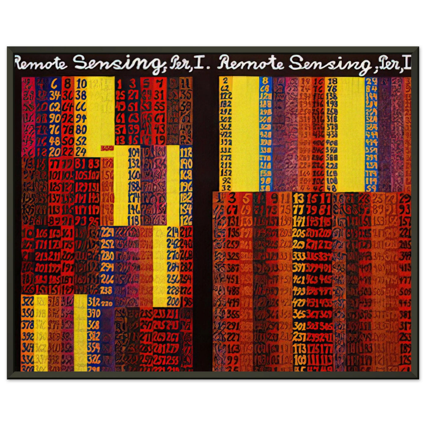 Alfred Jensen Remote Sensing Per I II 1979 Framed Art Print - Aluminum Frame - 40x50 cm / 16x20 inches