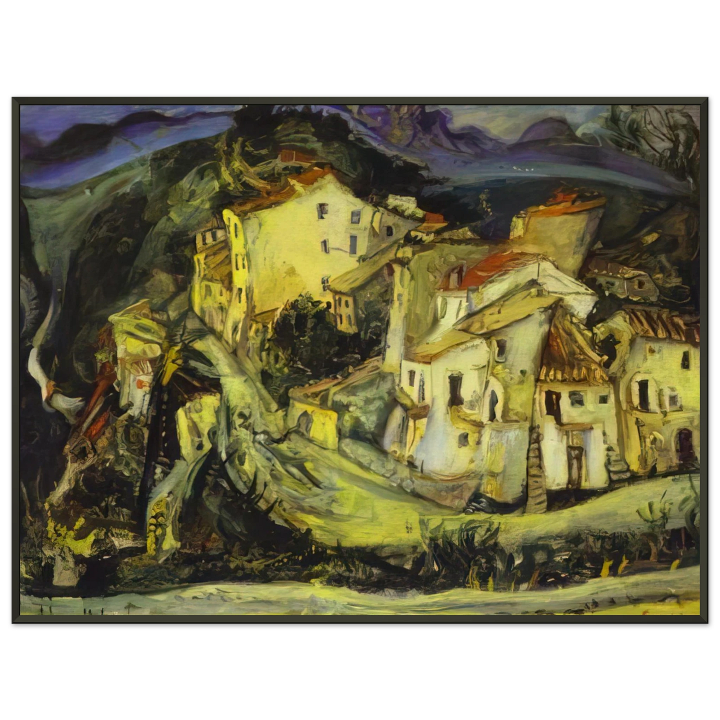 Chaim Soutine HOUSES OF CAGNES Framed Art Print - Aluminum Frame - 70x100 cm / 28x40 inches