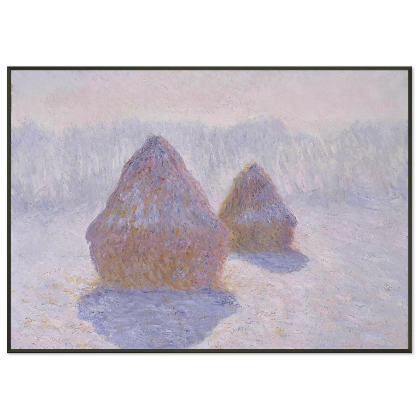 claude monet Haystacks Effect of Snow and Sun Framed Art Print - Aluminum Frame - 21x29.7 cm / 8x12"