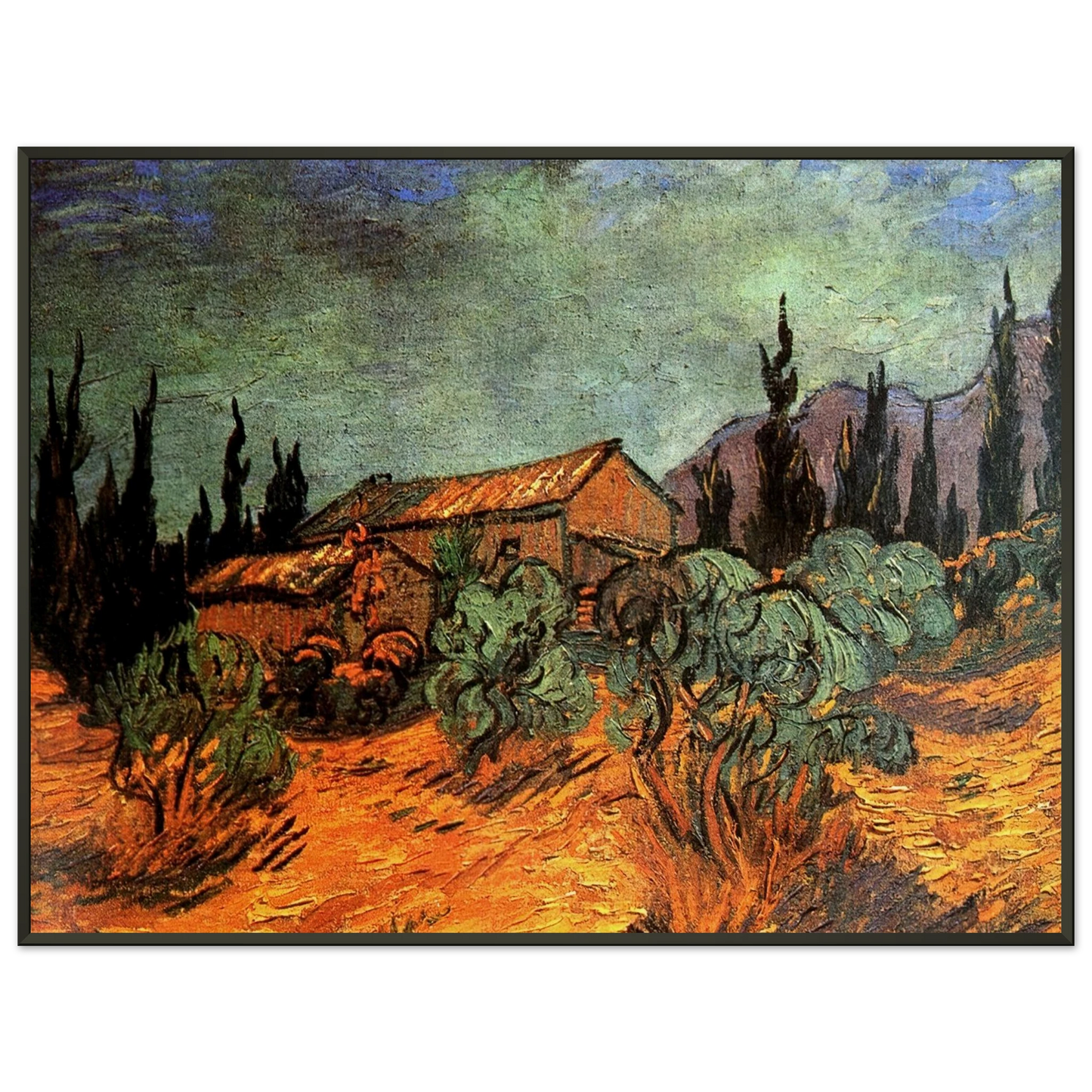Vincent van Gogh Wooden Sheds Framed Art Print - Aluminum Frame - 40x50 cm / 16x20 inches