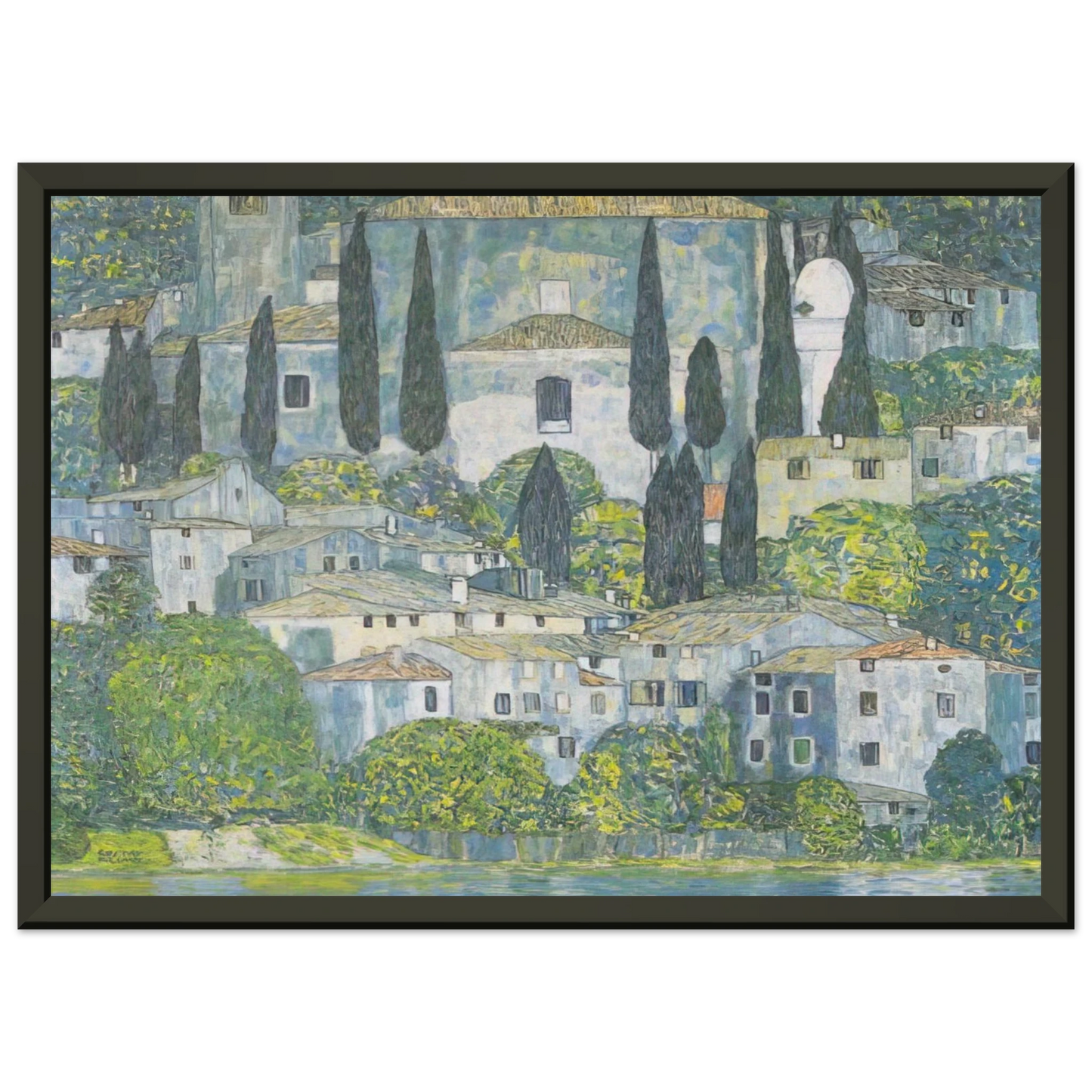 Gustav Klimt CHRURCH IN CASSONE 1913 Framed Art Print - Aluminum Frame - 60x80 cm / 24x32 inches