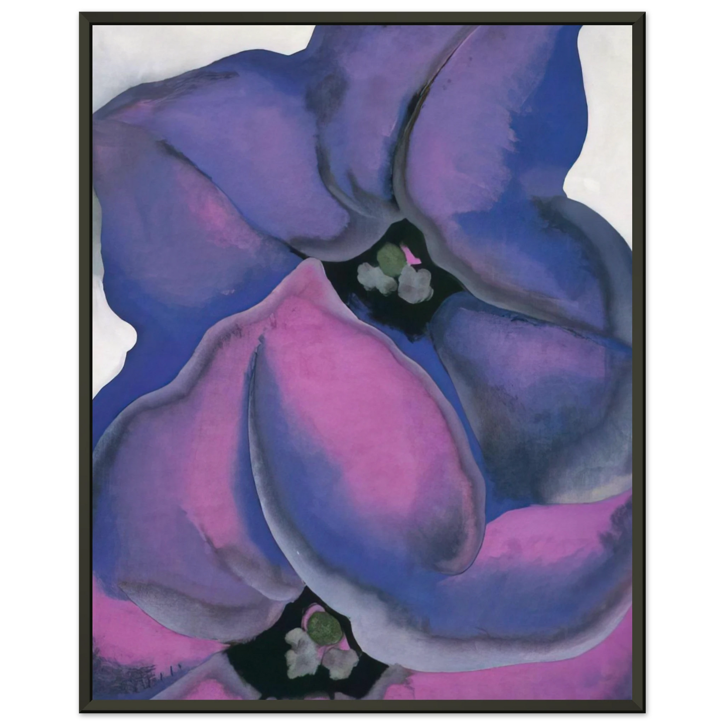 Georgia OKeeffe Purple Petunias Framed Art Print - Aluminum Frame - 60x80 cm / 24x32 inches