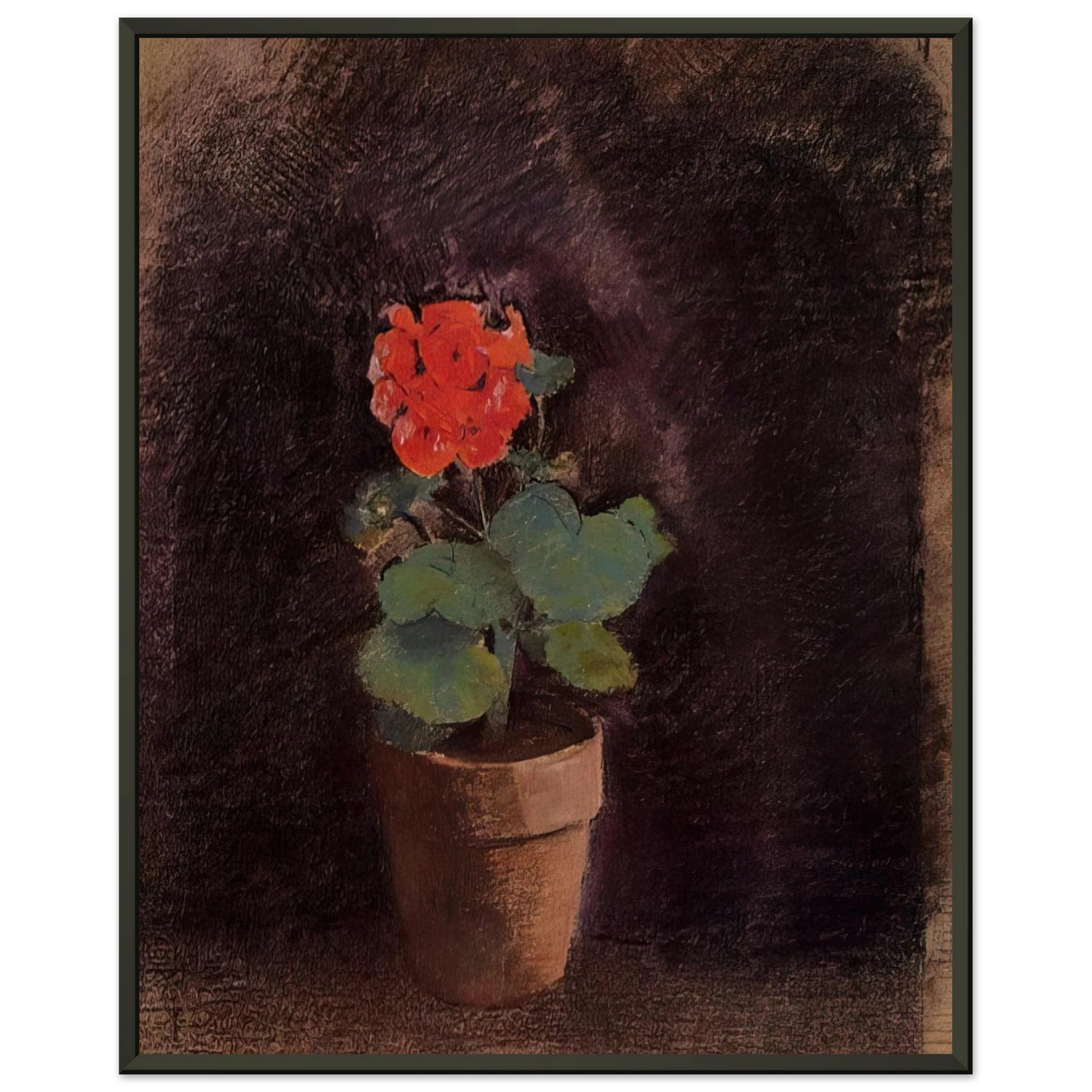 Odilon Redon GERANIUM Framed Art Print - Aluminum Frame - 40x50 cm / 16x20 inches