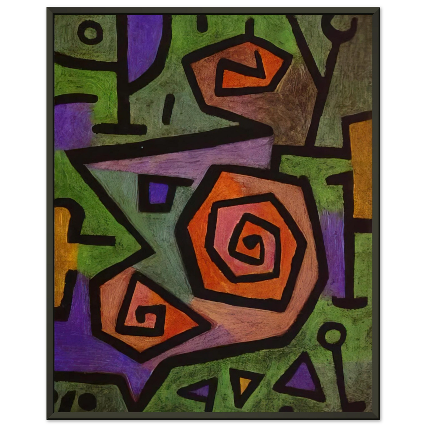 Paul Klee HEROIC ROSES 1938 Framed Art Print - Aluminum Frame - 60x80 cm / 24x32 inches