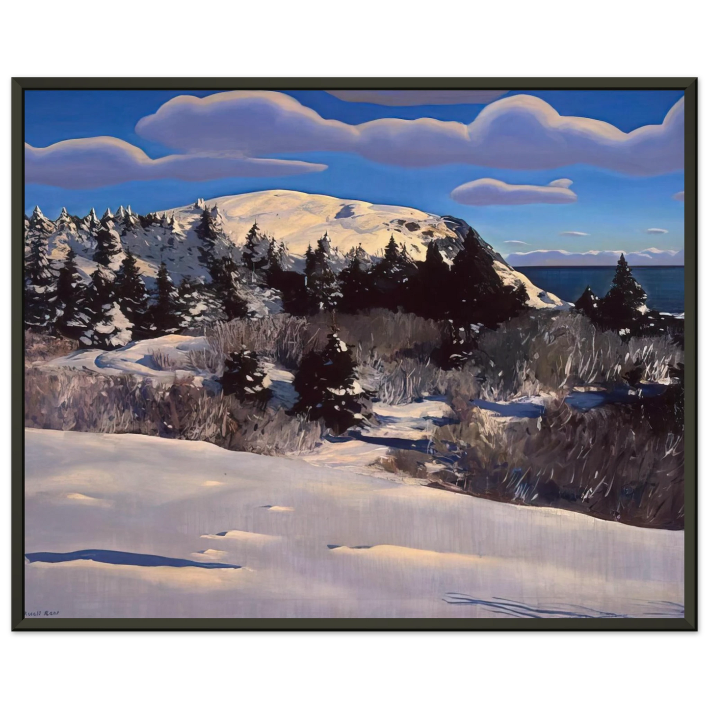 Rockwell Kent Maine Headland Winter Framed Art Print - Aluminum Frame - 60x80 cm / 24x32 inches