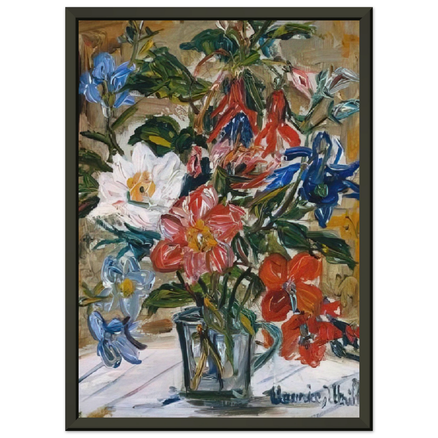 Maurice Utrillo VASE WITH FLOWERS Framed Art Print - Aluminum Frame - 60x80 cm / 24x32 inches