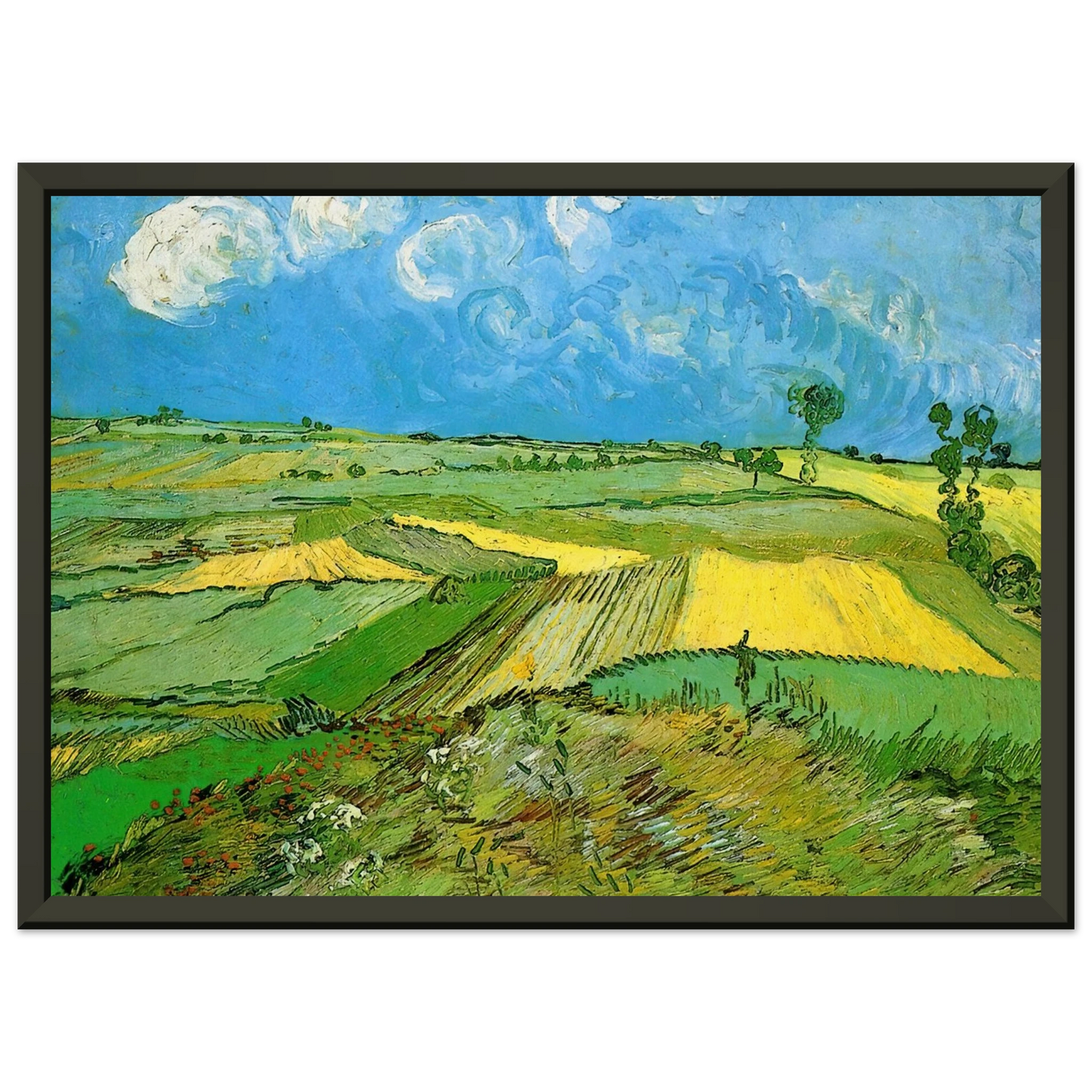 Vincent van Gogh Wheat Fields at Auvers Under Clouded Sky Framed Art Print - Aluminum Frame - 40x50 cm / 16x20 inches
