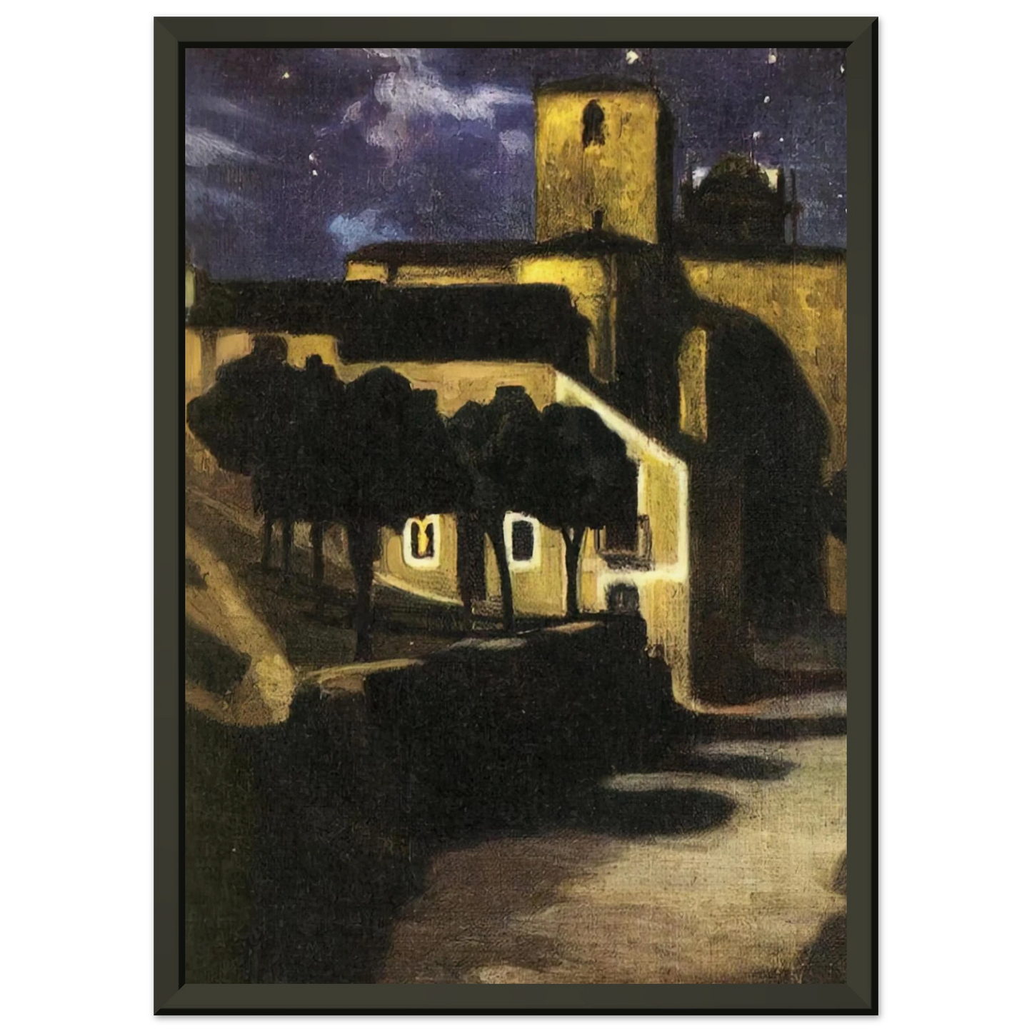 Diego Rivera NIGHT SCENE IN AVILA 1907 Framed Art Print - Aluminum Frame - 40x50 cm / 16x20 inches