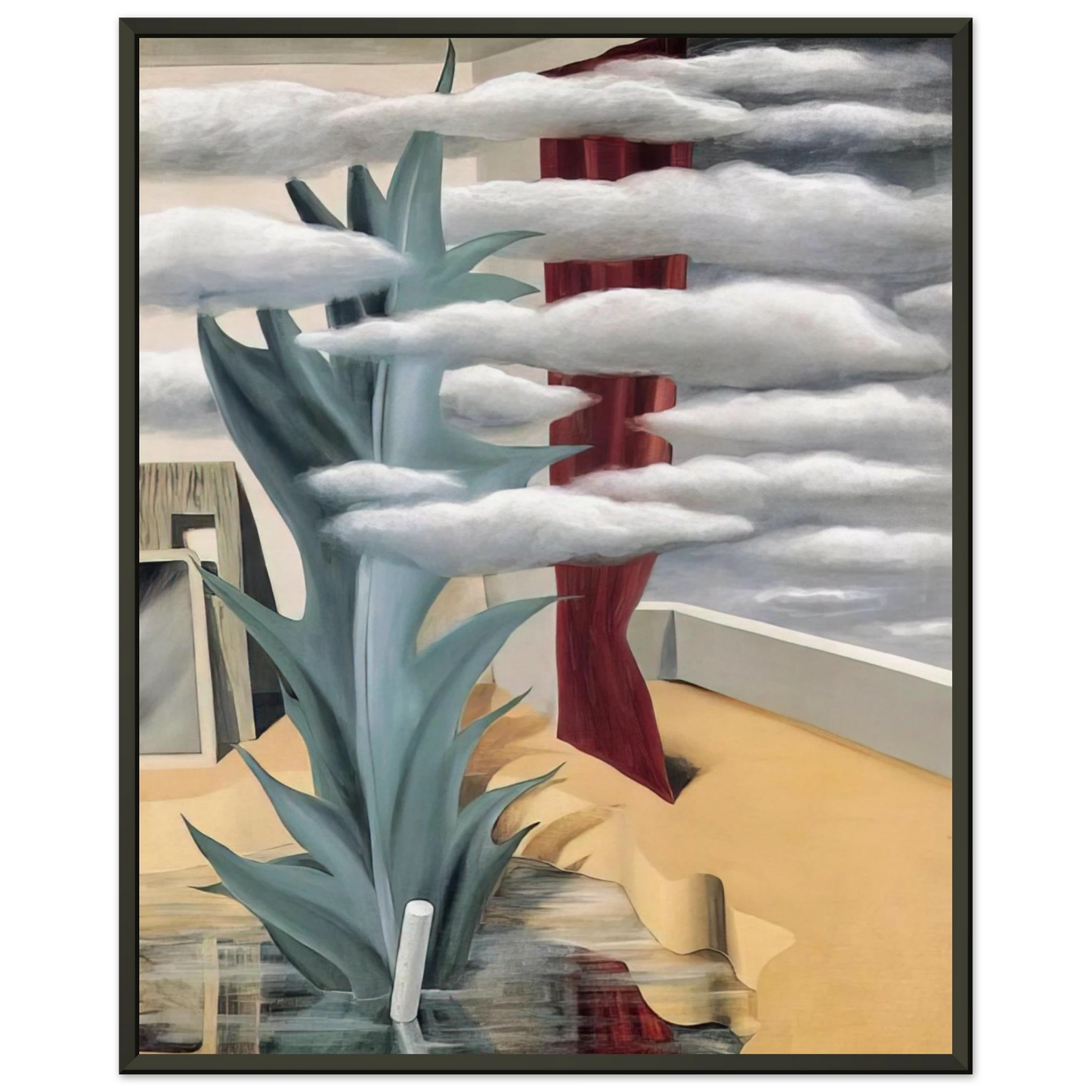 Rene Magritte AFTER THE WATER THE CLOUDS 1926 Framed Art Print - Aluminum Frame - 40x50 cm / 16x20 inches