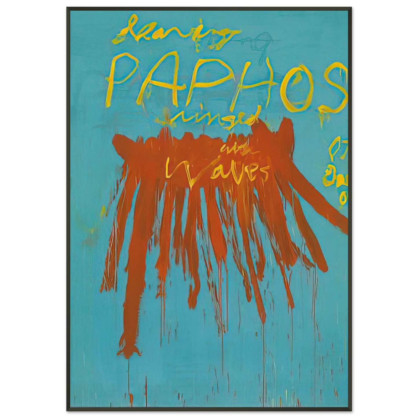 Cy Twombly Leaving Paphos Ringed With Waves IV Framed Art Print - Aluminum Frame - 21x29.7 cm / 8x12"