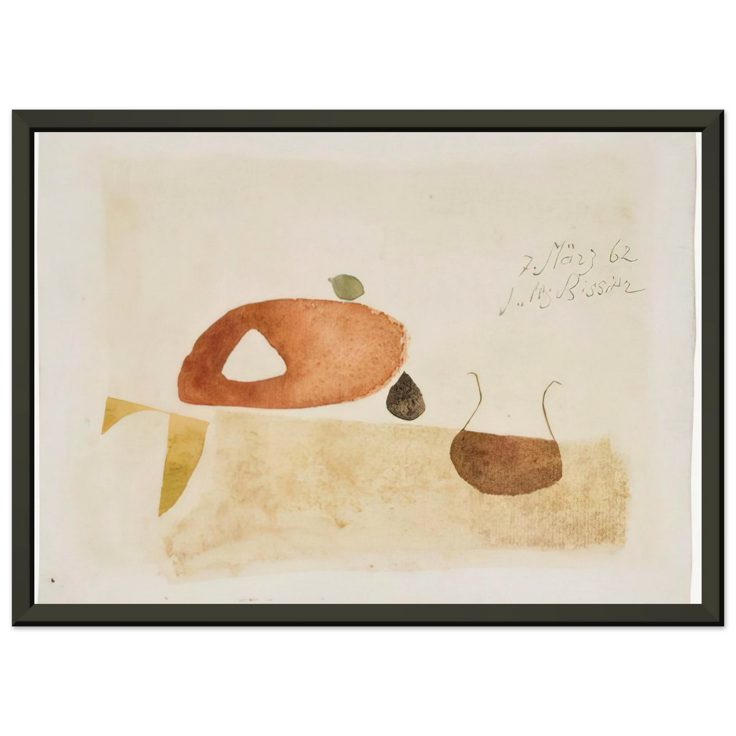 Julius Bissier Komposition 7 Marz 62 1962 Framed Art Print - Aluminum Frame - 60x80 cm / 24x32 inches
