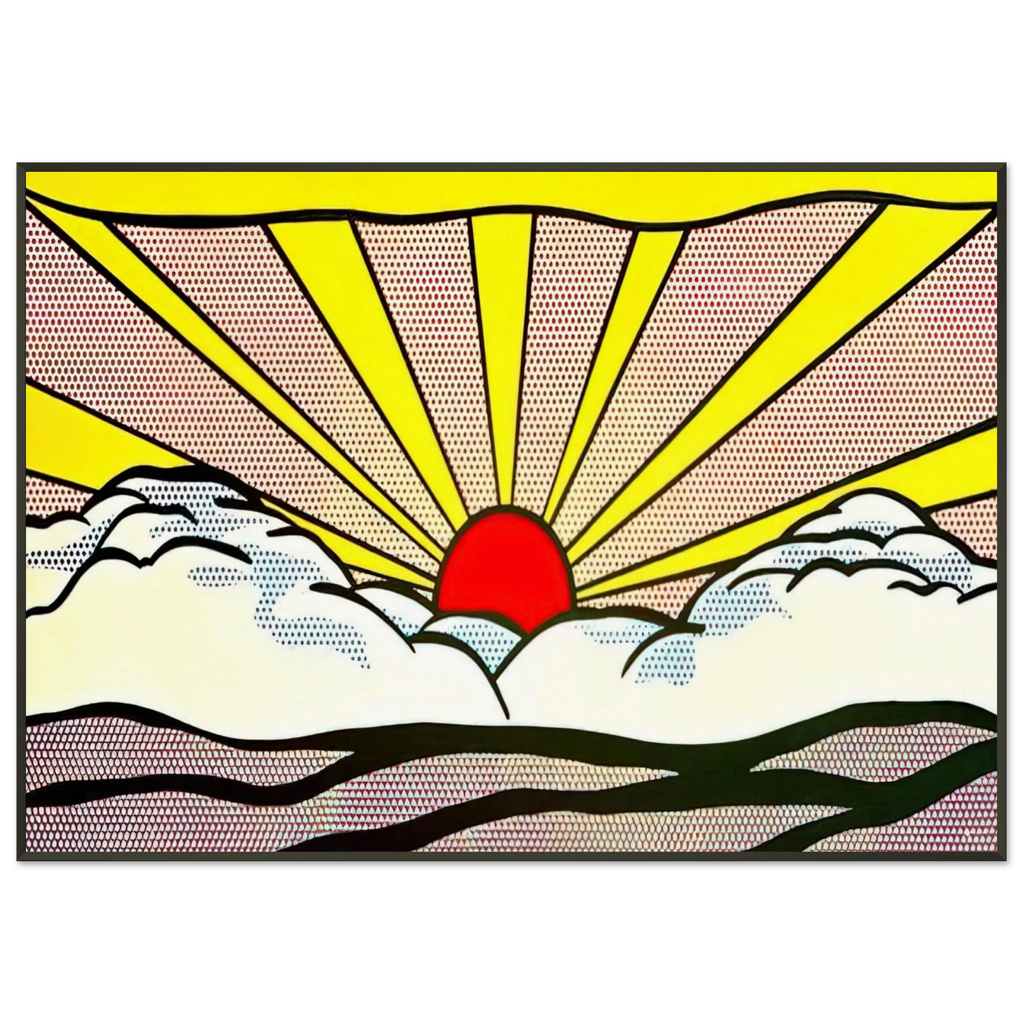 Roy Lichtenstein SUNRISE 1965 Framed Art Print - Aluminum Frame - 21x29.7 cm / 8x12"