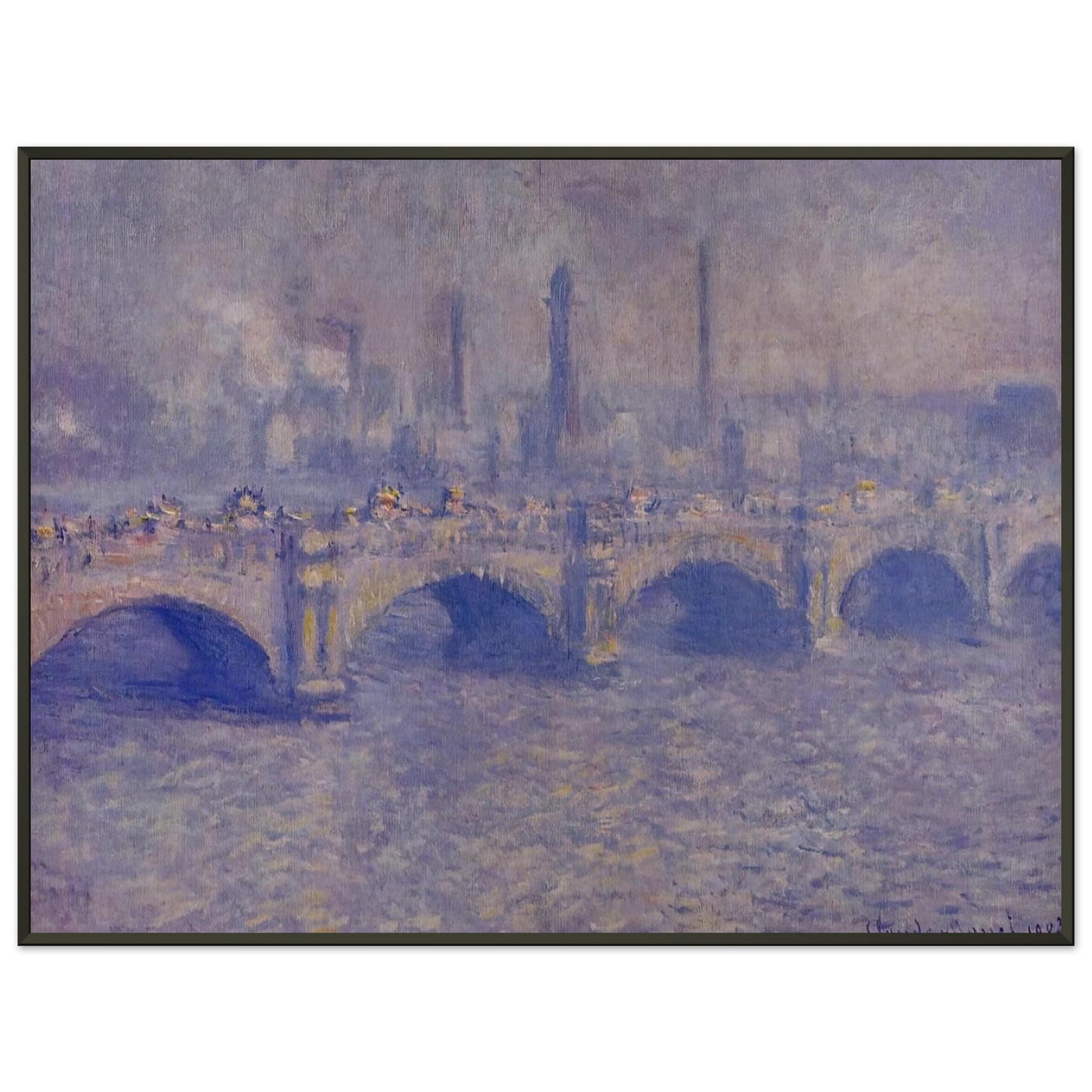 claude monet Waterloo Bridge Sunlight Effect Framed Art Print - Aluminum Frame - 40x50 cm / 16x20 inches