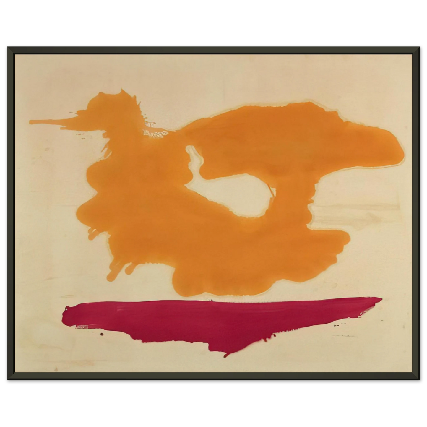 Helen Frankenthaler  Only Orange  1963 Framed Art Print  - Aluminum Frame - 40x50 cm / 16x20 inches