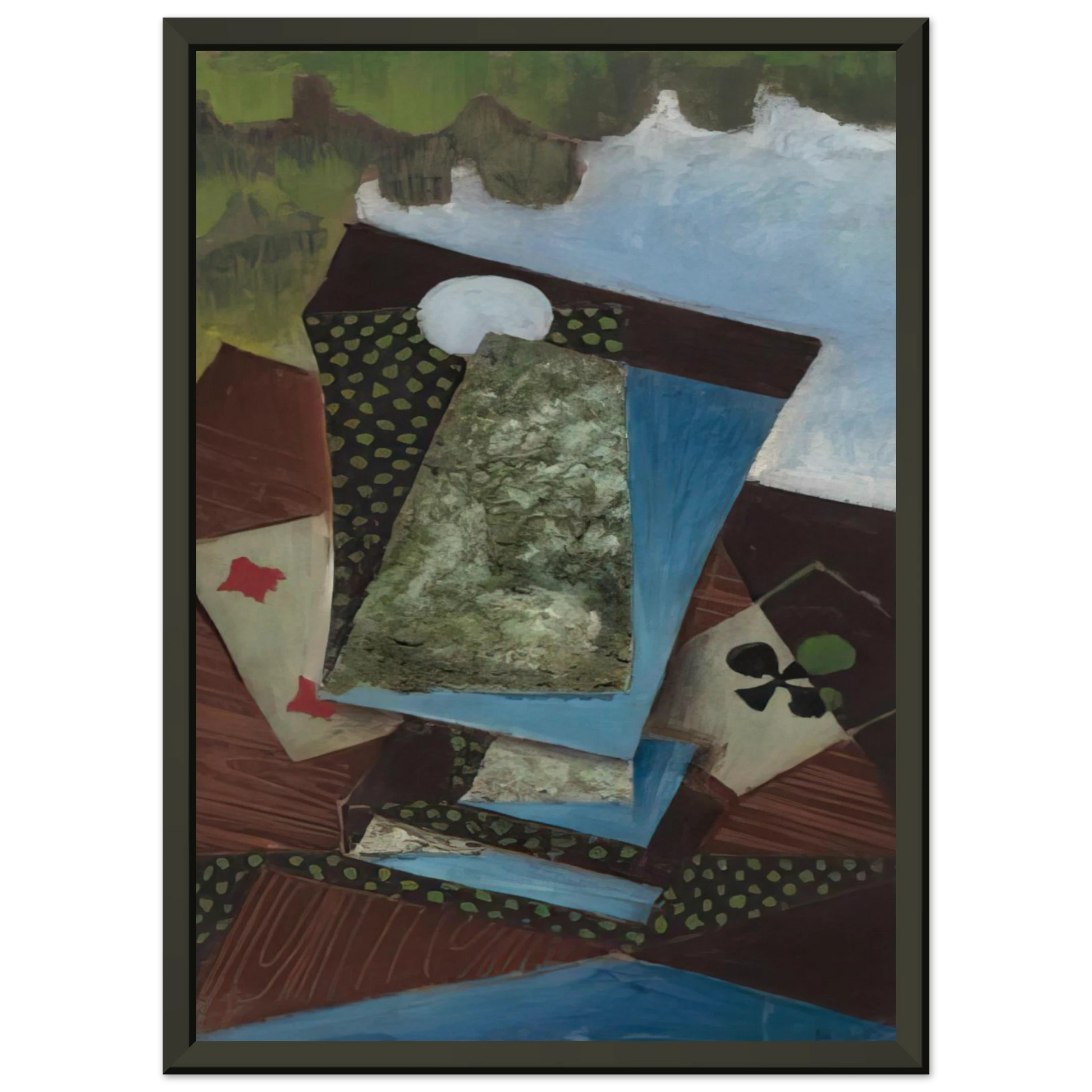 Juan Gris  ACE OF CLUBS AND FOUR OF DIAMONDS Framed Art Print  - Aluminum Frame - 60x80 cm / 24x32 inches